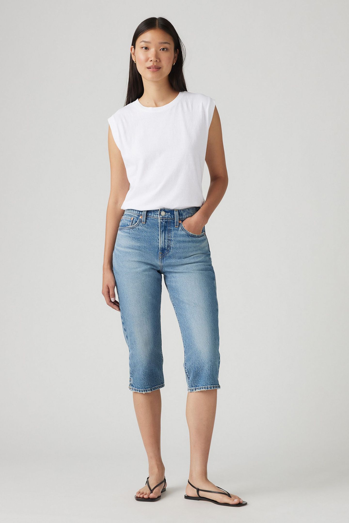 WEDGIE CAPRI JEANS MED INDIGO 6