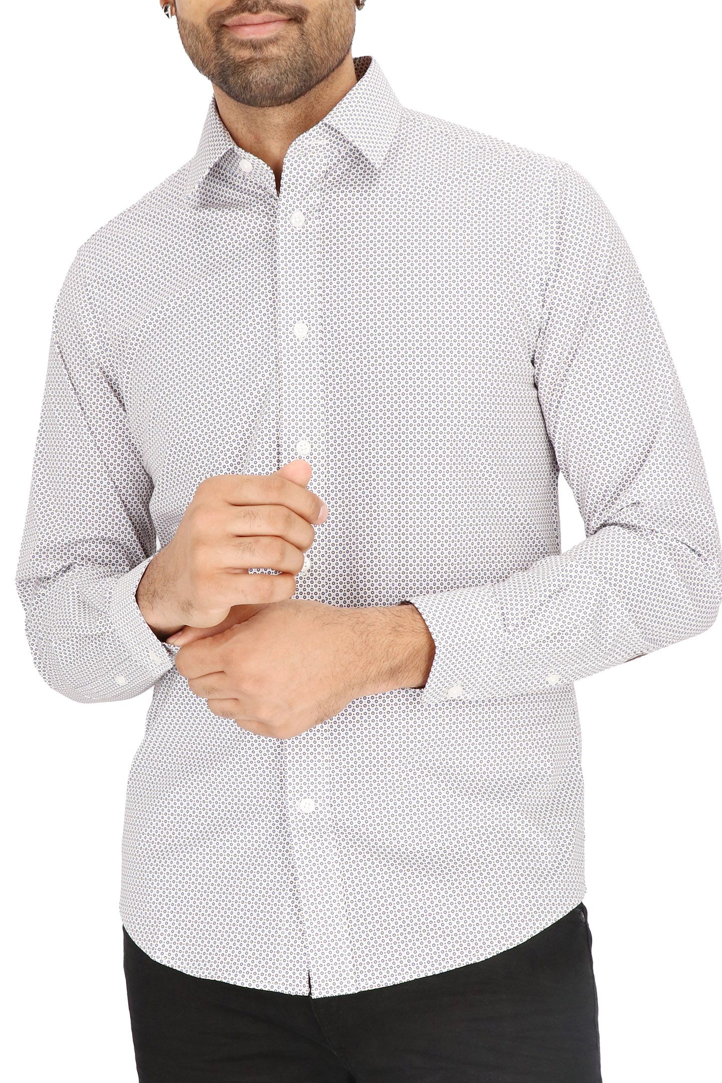 DRESS SHIRT WHITE/BLUE 3
