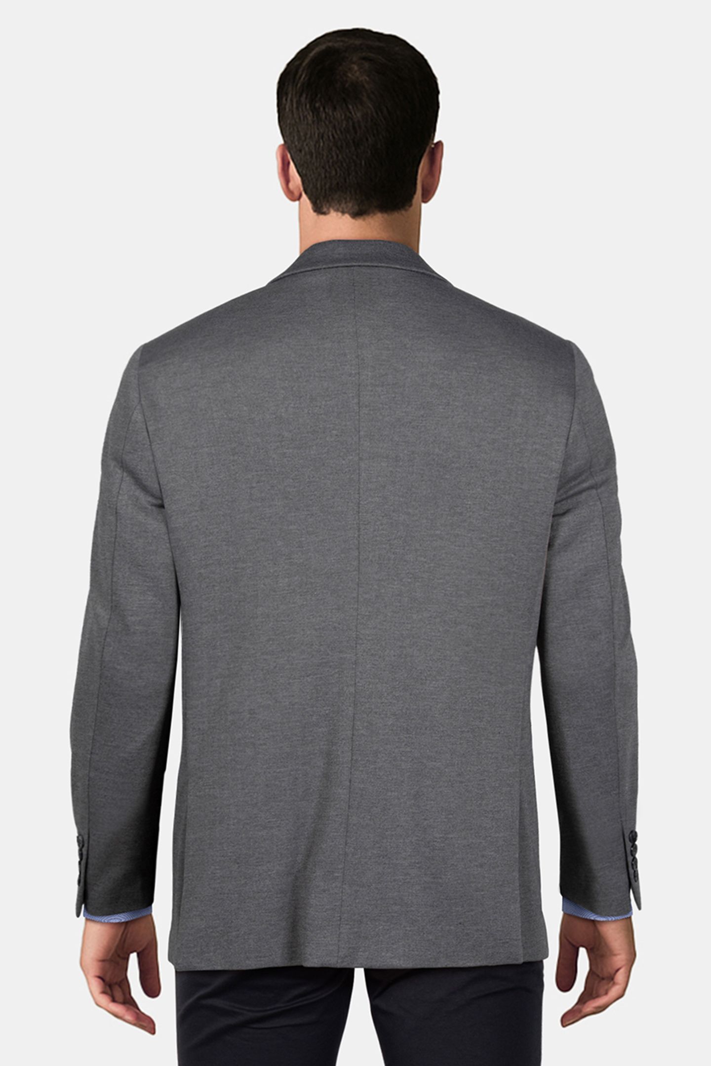 2 BUTTON JACKET JERSEY KNIT PATCH POCKETS CHARCOAL 2