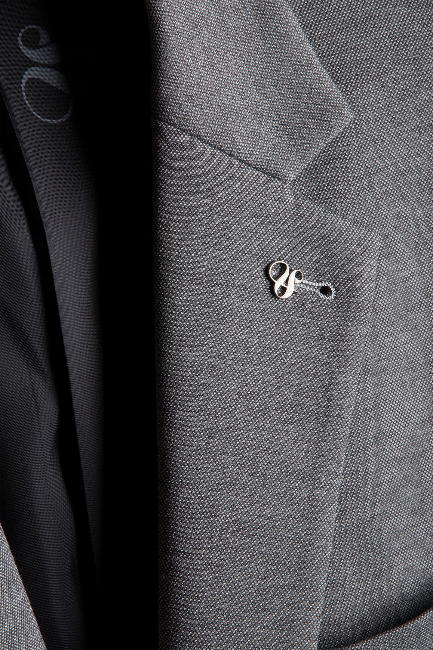2 BUTTON JACKET JERSEY KNIT PATCH POCKETS CHARCOAL 5