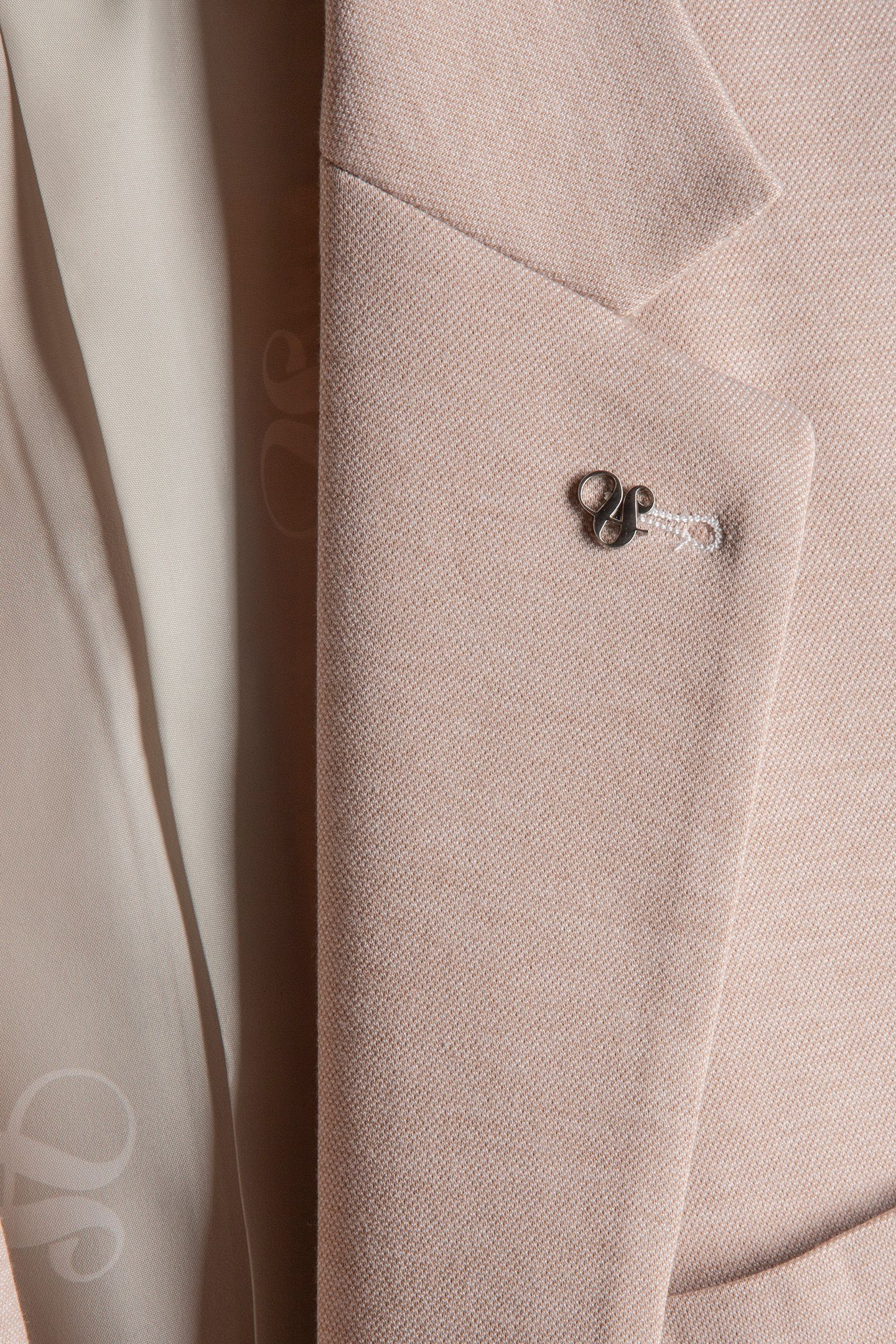 2 BUTTON JACKET JERSEY KNIT PATCH POCKETS TAN 5