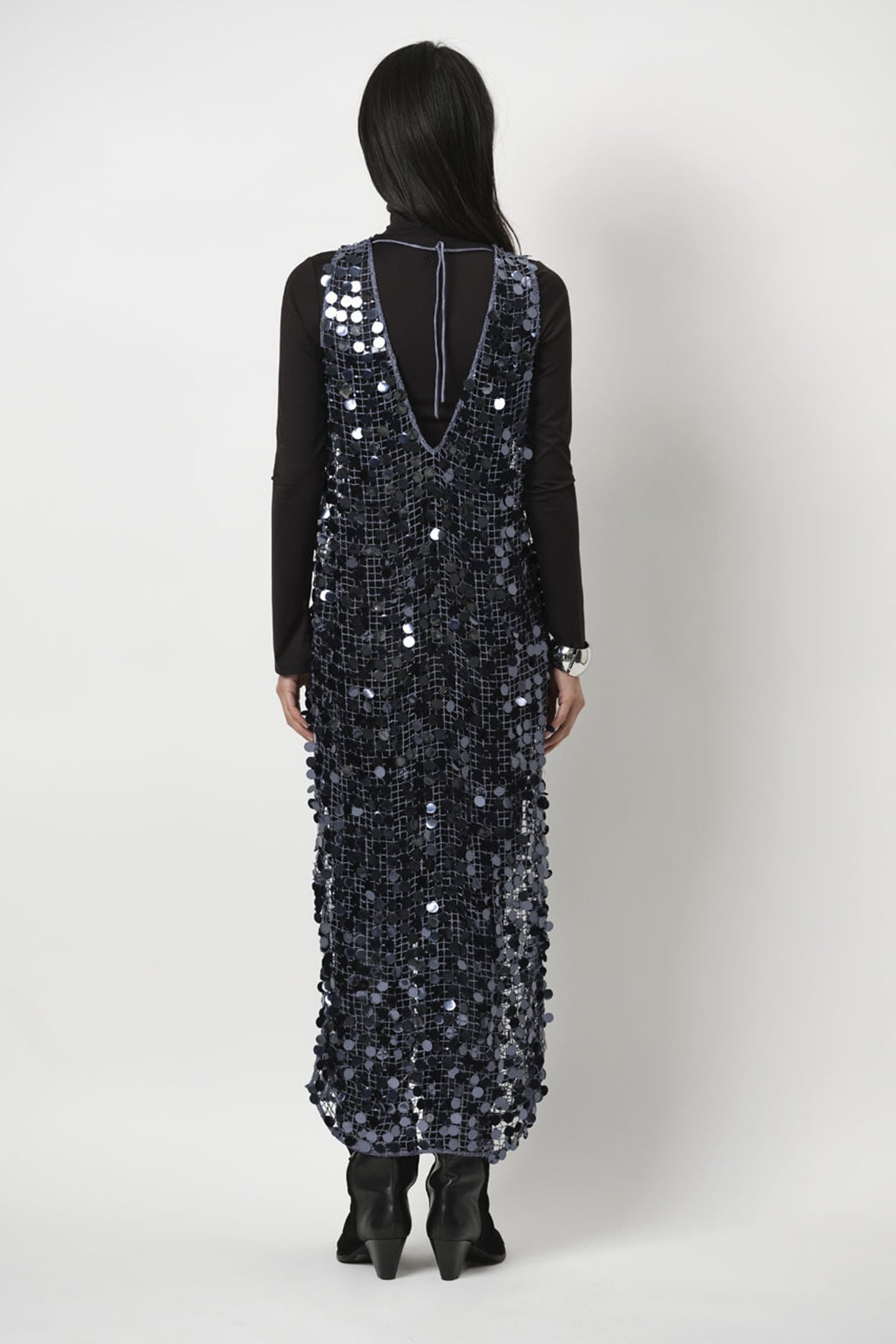 BABYLON SEQUINS DRESS ASH BLUE 2