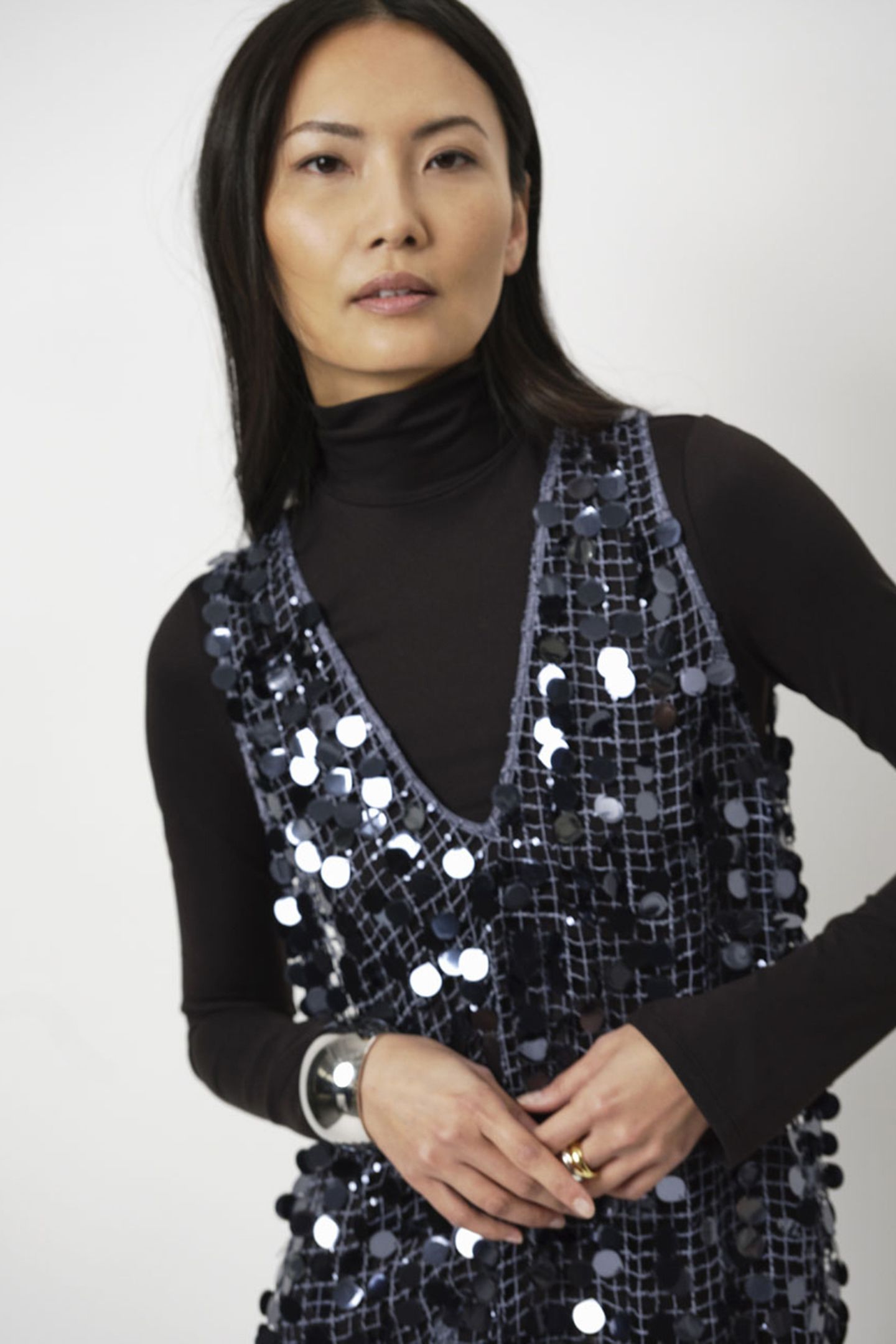 BABYLON SEQUINS DRESS ASH BLUE 4