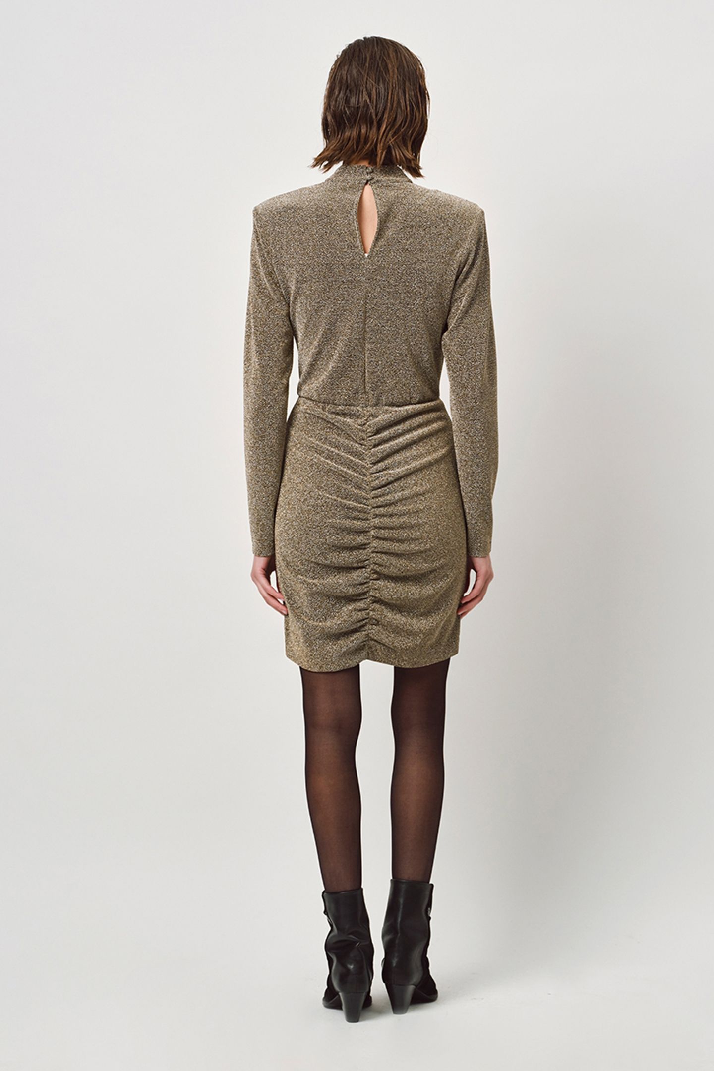 AISELA LUREX COCKTAIL DRESS CHAMPAGNE 2