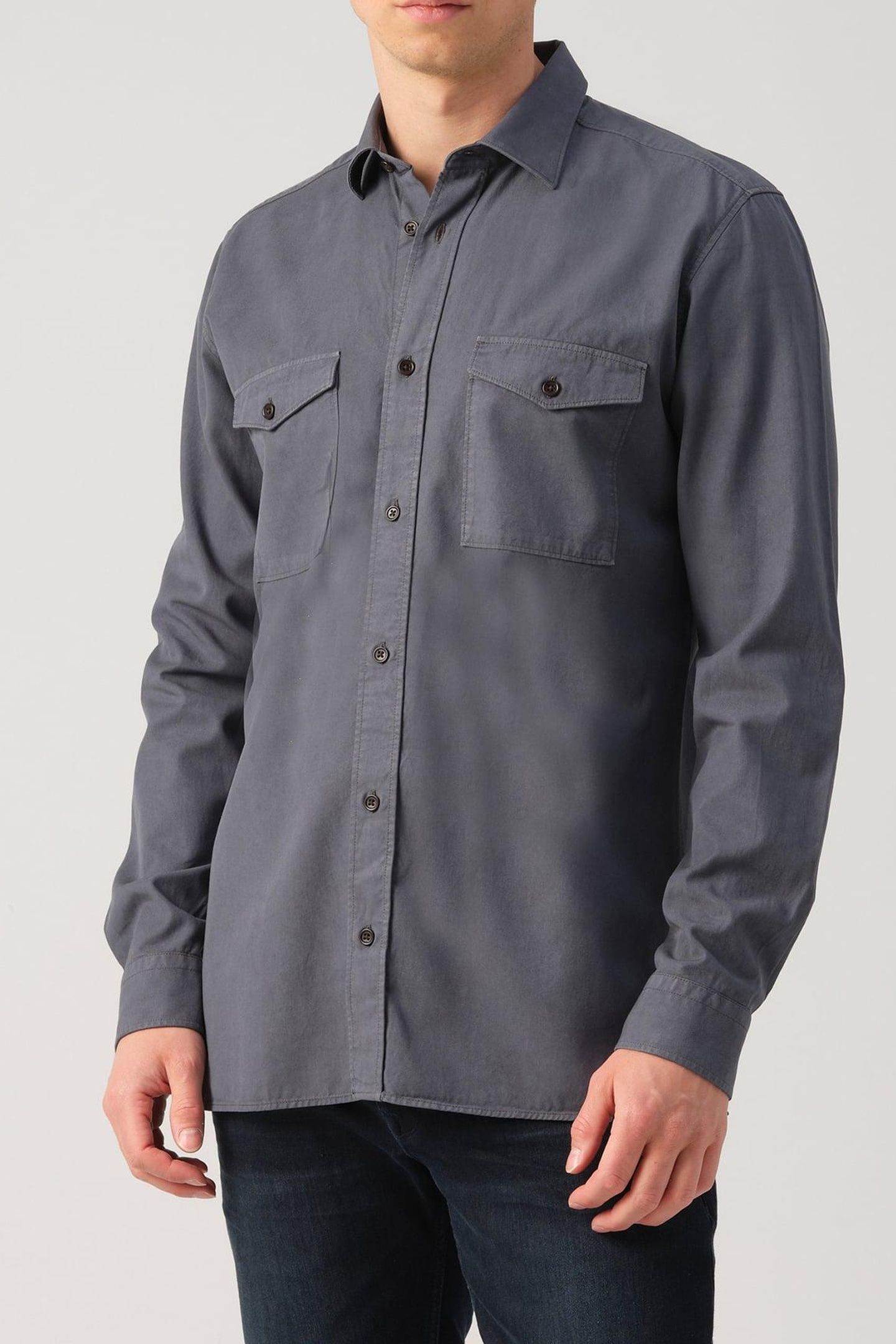 J.C. RAGS RHILEY CASUAL OVERHEMD LANGE MOUW OMBRE BLUE 1