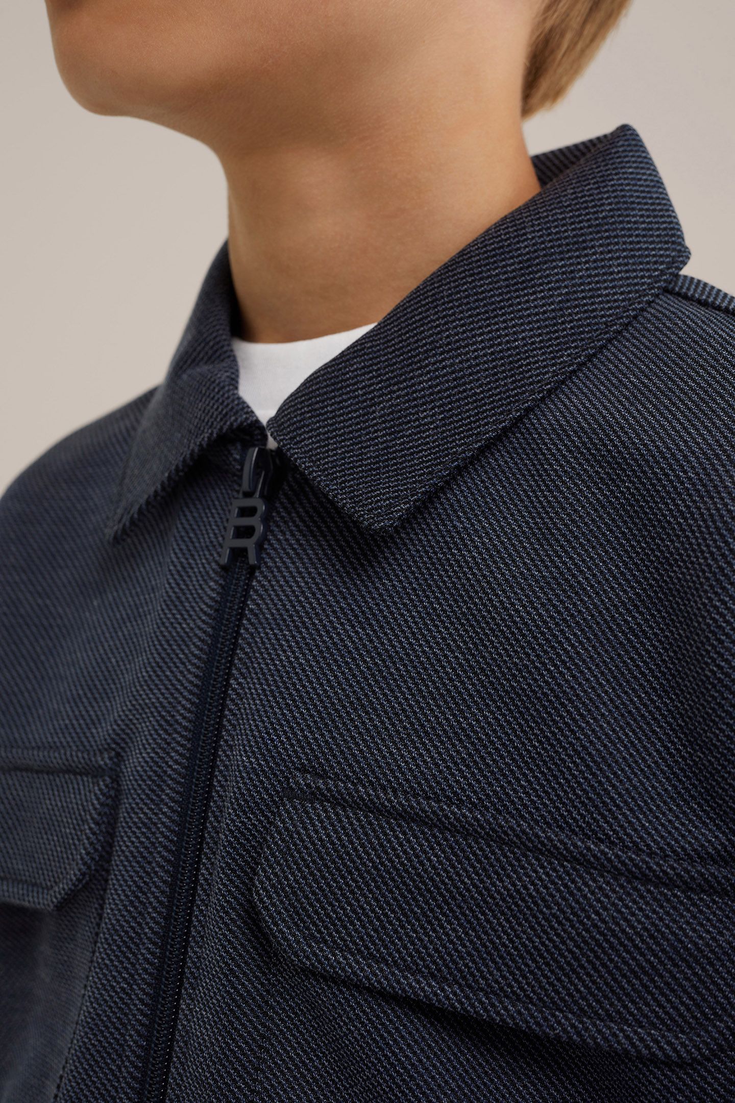 CARDIGAN WITH ZIPPER NAVY BLUE 5