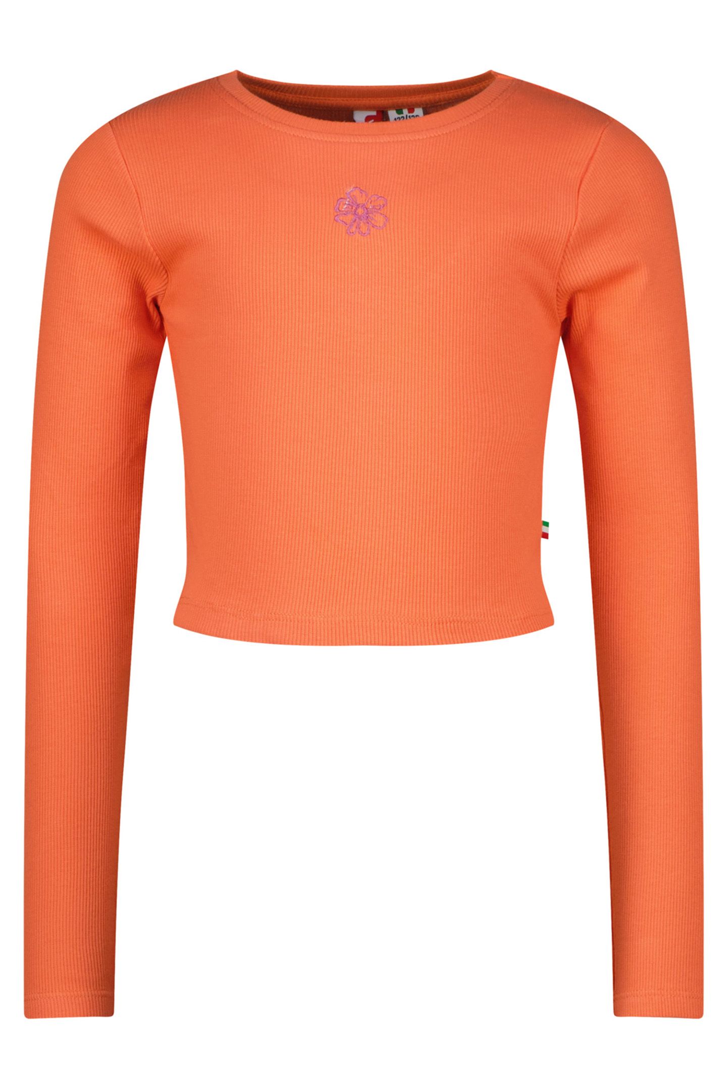 GIRLS G-BASIC-CROP RIB LONGSLEEVE T-SHIRT FRESH CORAL 1