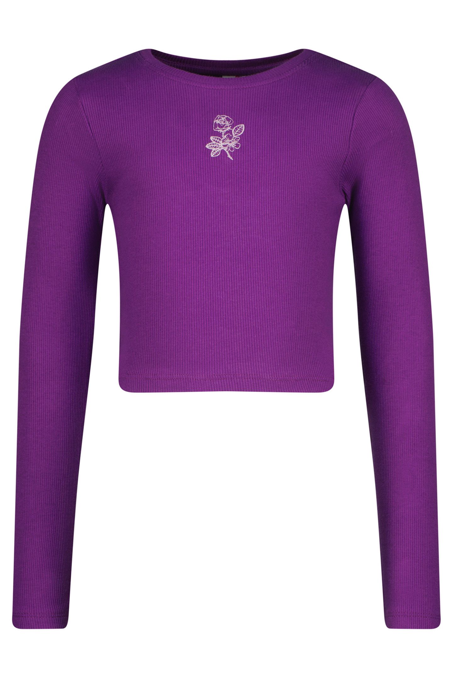 GIRLS G-BASIC-CROP RIB LONGSLEEVE T-SHIRT ULTRA PURPLE 1