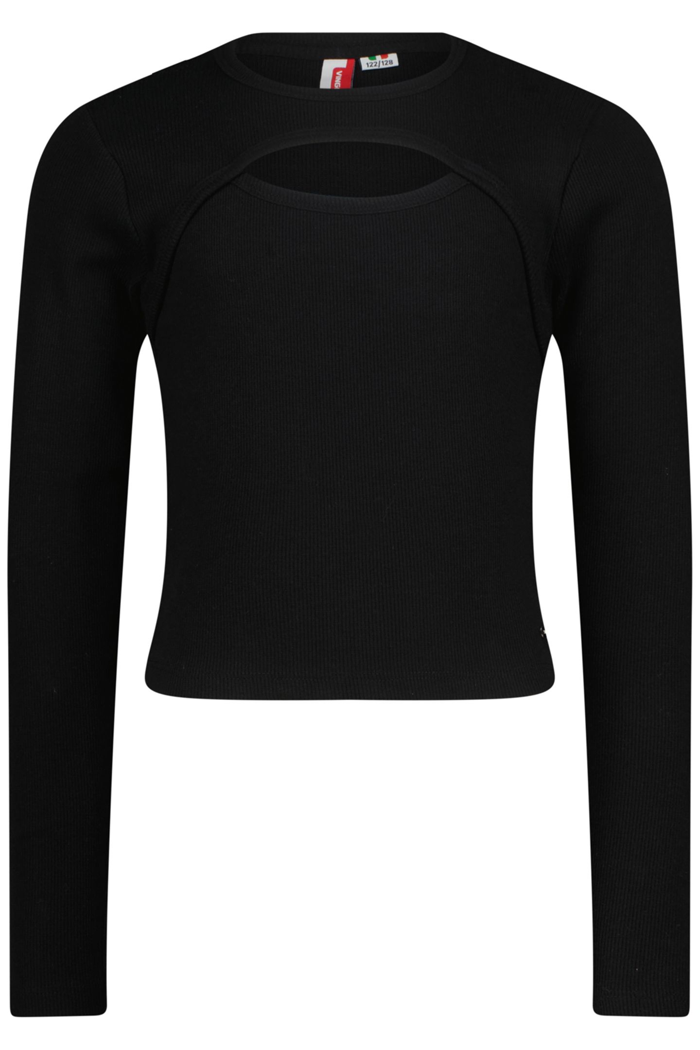 GIRLS G-BASIC-RIB DETAIL T-SHIRT DEEP BLACK 1
