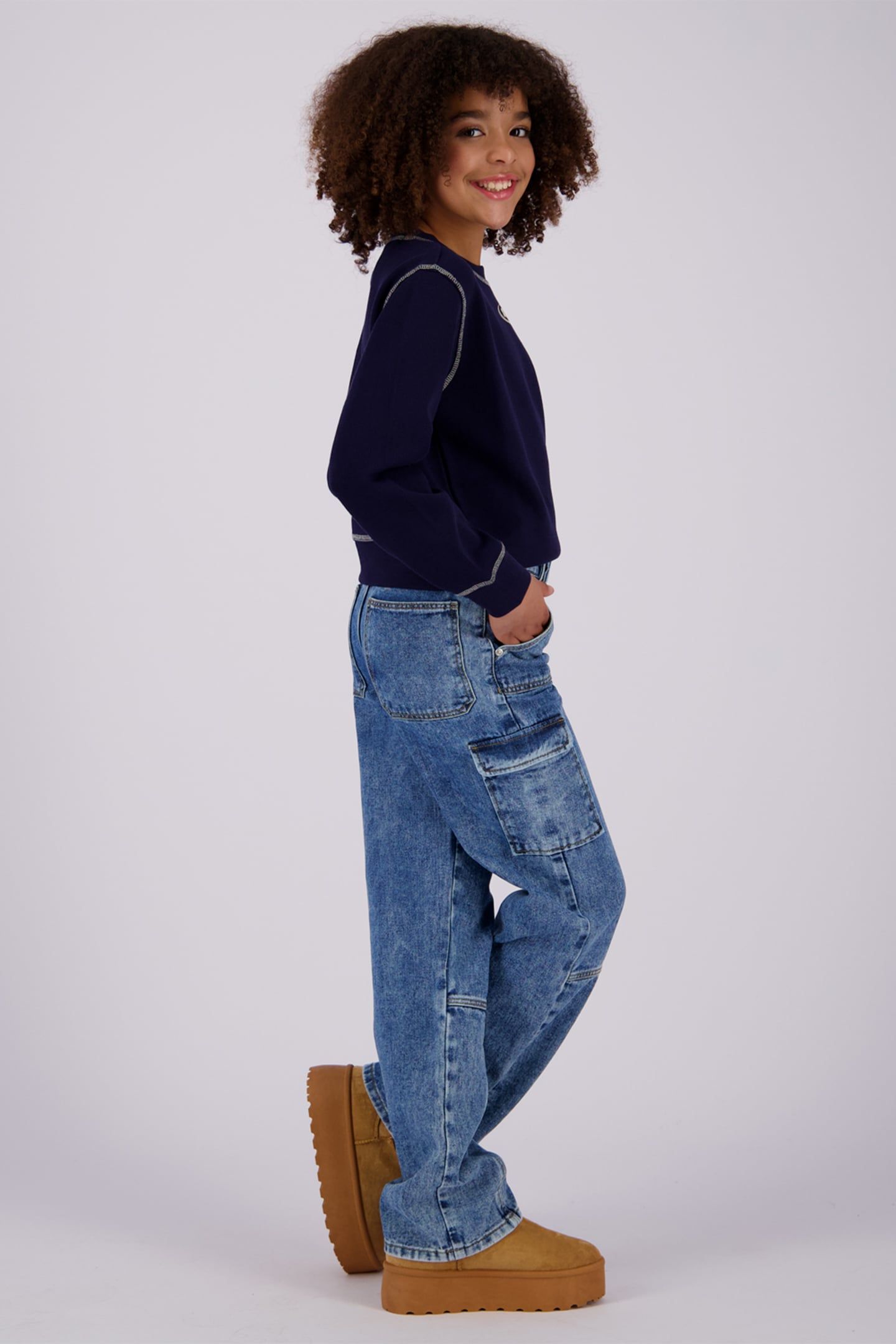 GIRLS NATASJA SWEATER DEEP DARK BLUE 5