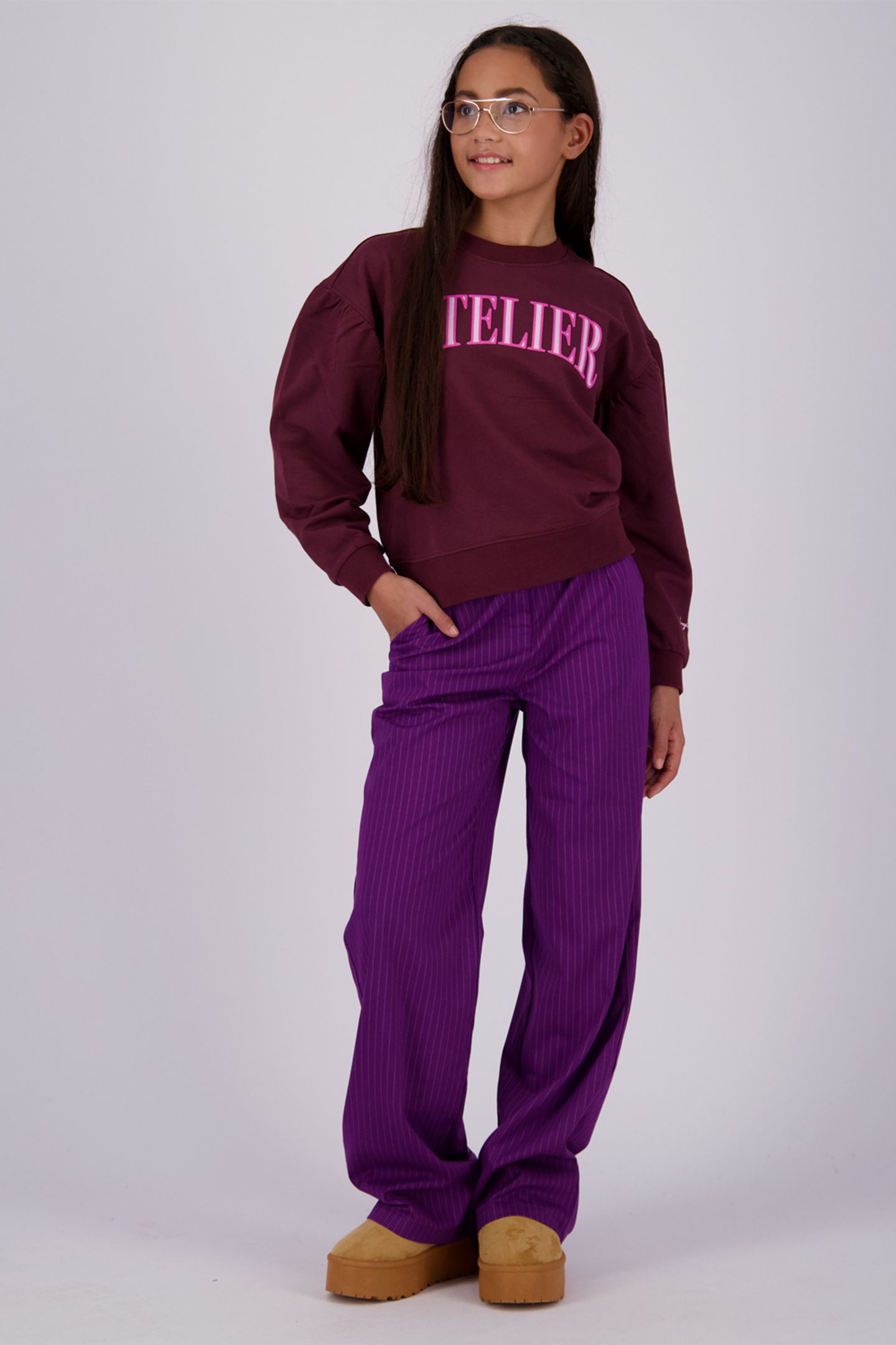 GIRLS NORAN SWEATER RED WINE 7