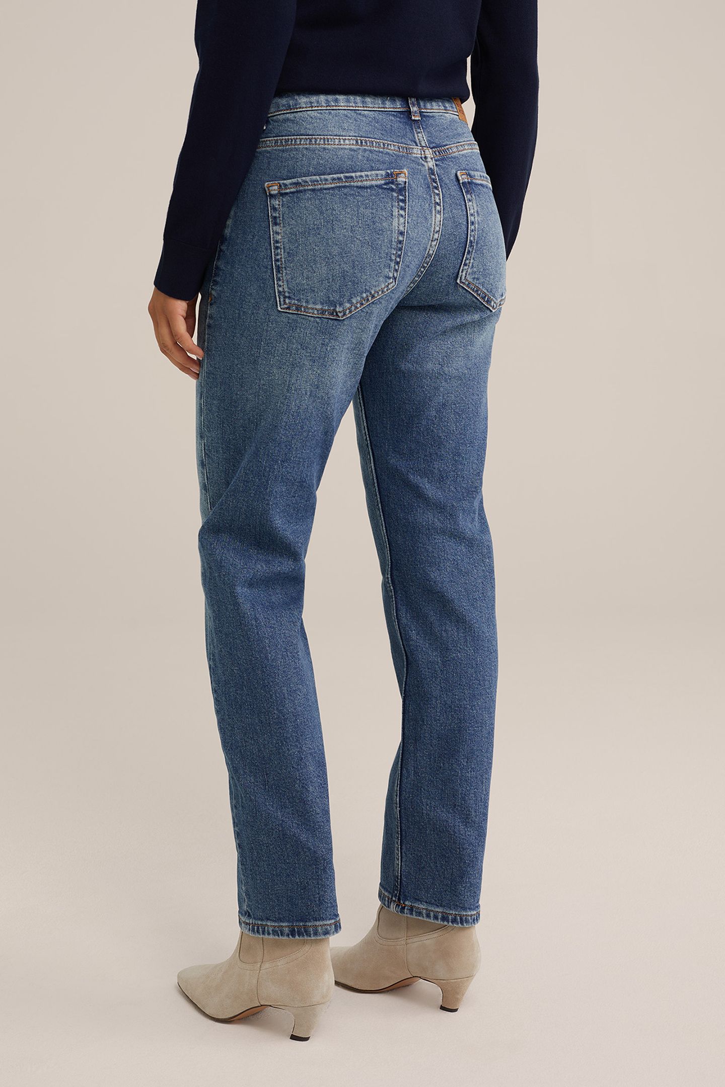 5-POCKET MID WAIST DARK BLUE 2