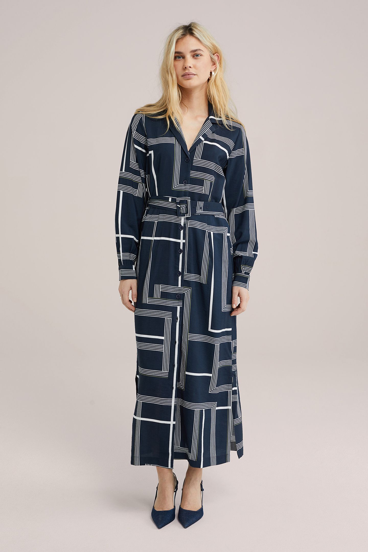 DRESS MID LENGTH NAVY BLUE 1