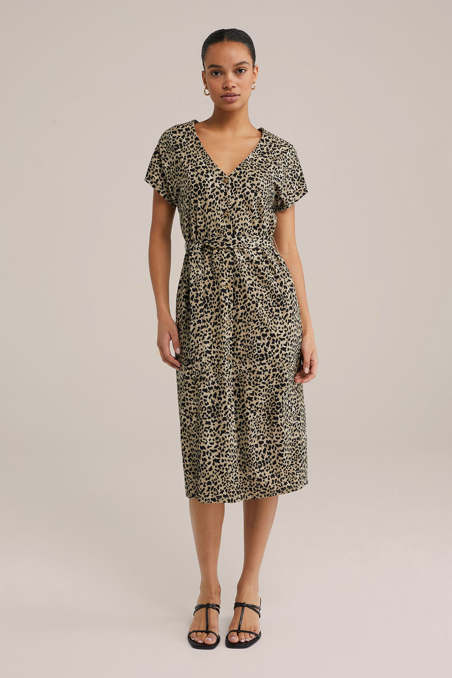 DRESS MIDI LIGHT BROWN 1