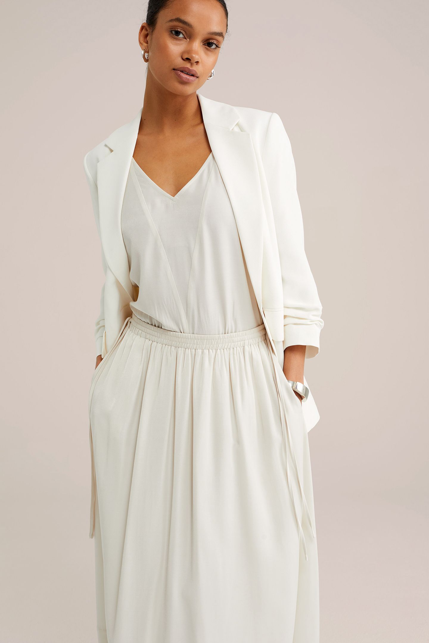 SKIRT MEDIUM LENGTH BEIGE 5