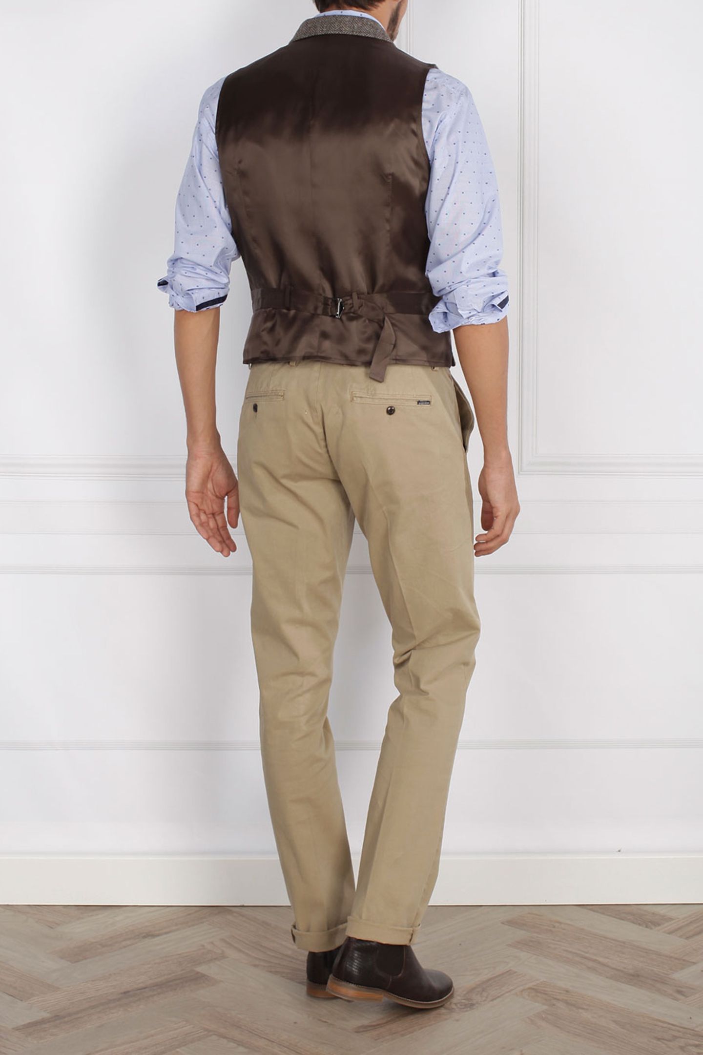 FANCY GILET BROWN 2