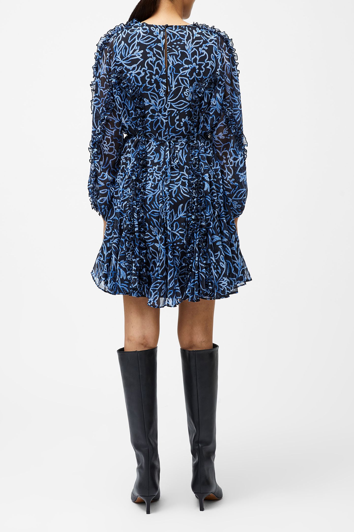 ANNA EMINA CHIFFON DRESS NAVY MULTI 2