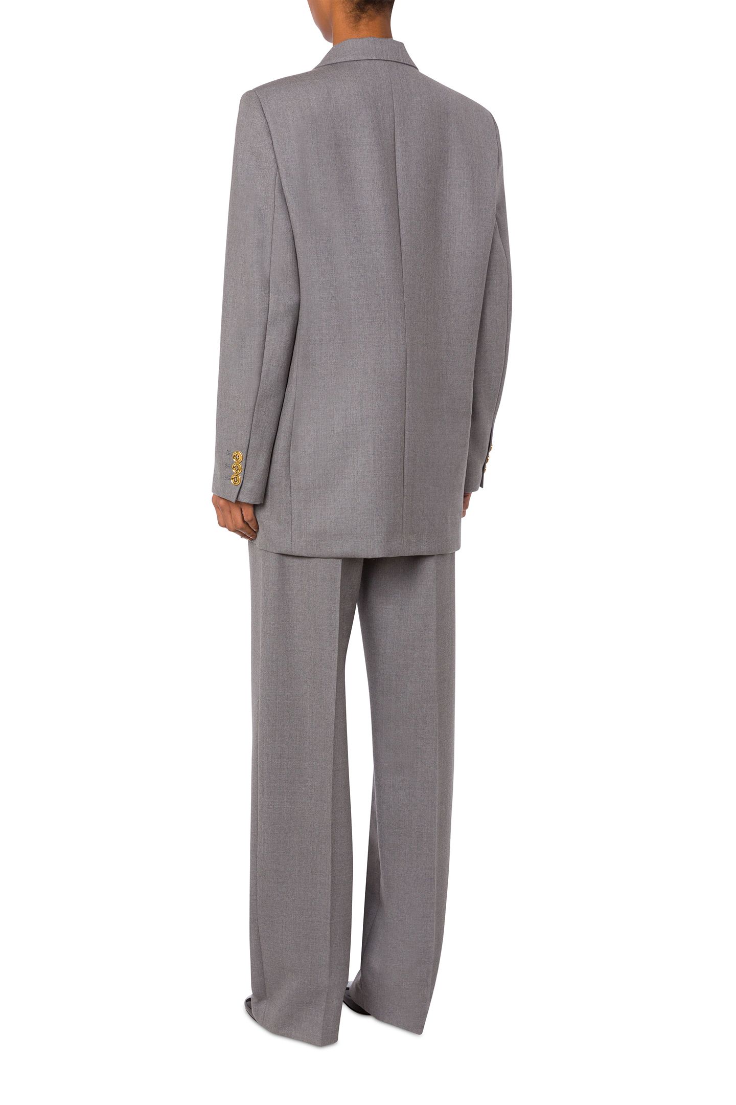 GOLD BUTTON OVERSIZED JACKET GREY 2