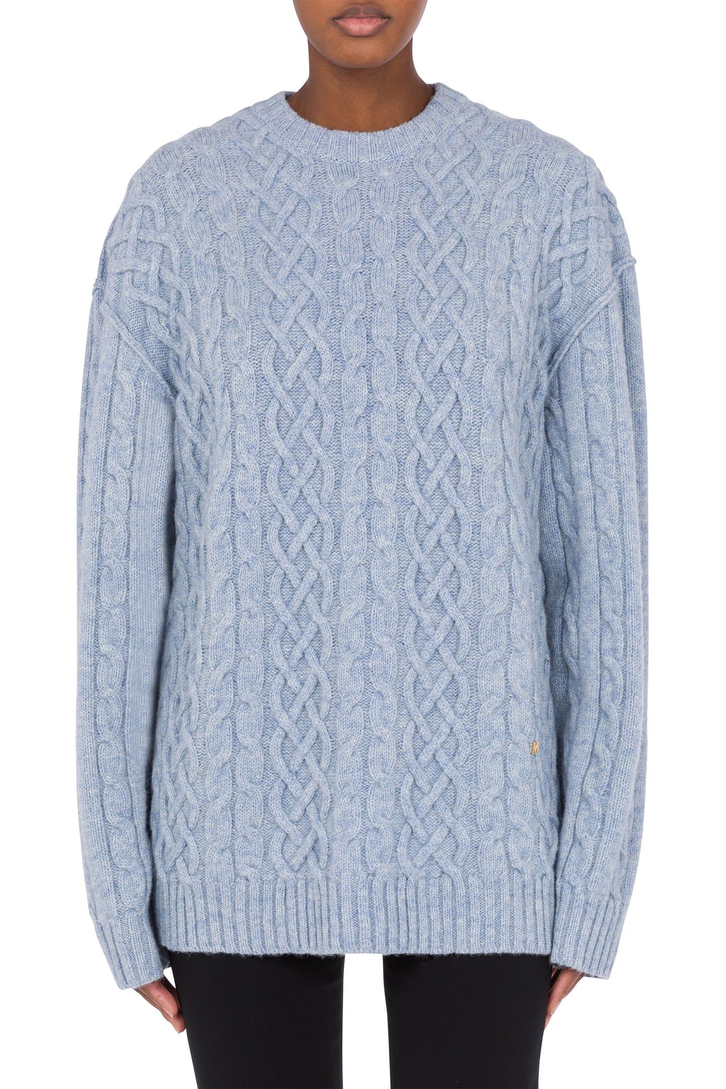 GOLDEN M SHETLAND OVERSIZED PULLOVER BLUE 1