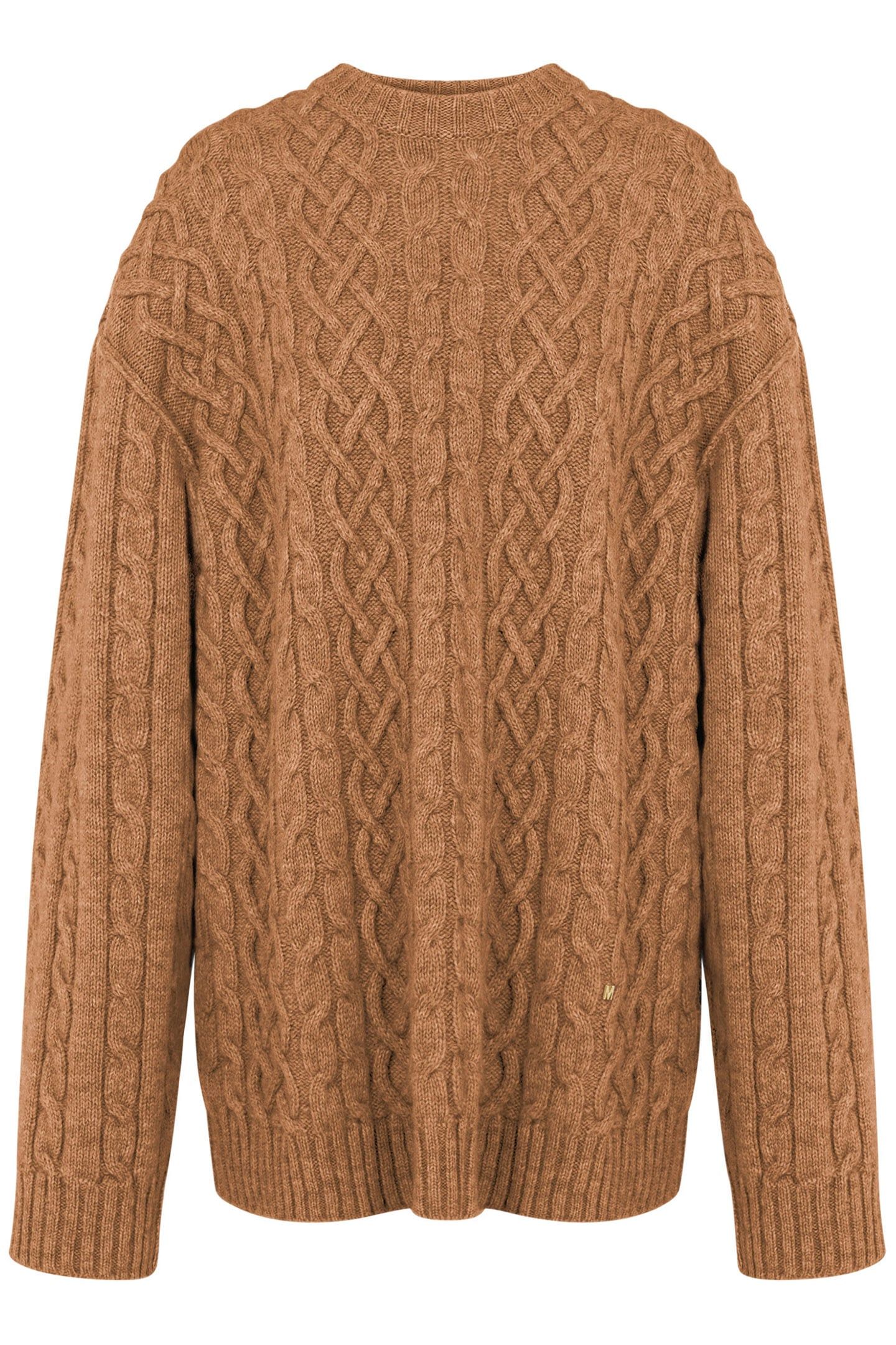 GOLDEN M SHETLAND OVERSIZED PULLOVER BROWN 3
