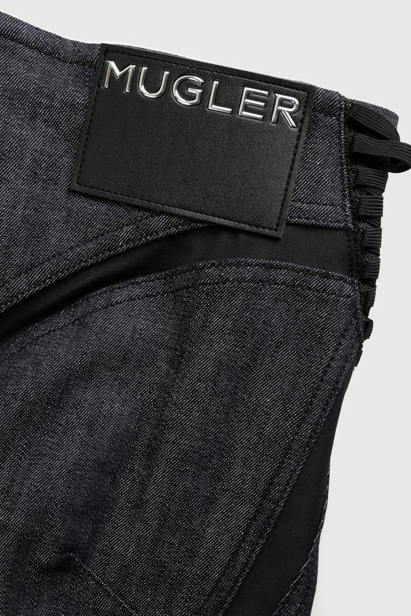 MUGLER – LACED DENIM SHORTS 4