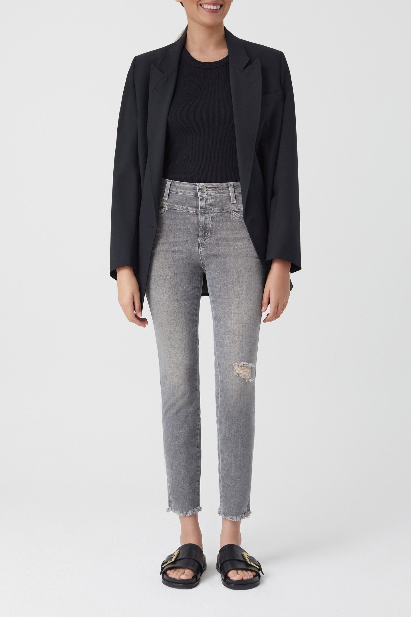 SKINNY PUSHER JEANS MID GREY 2