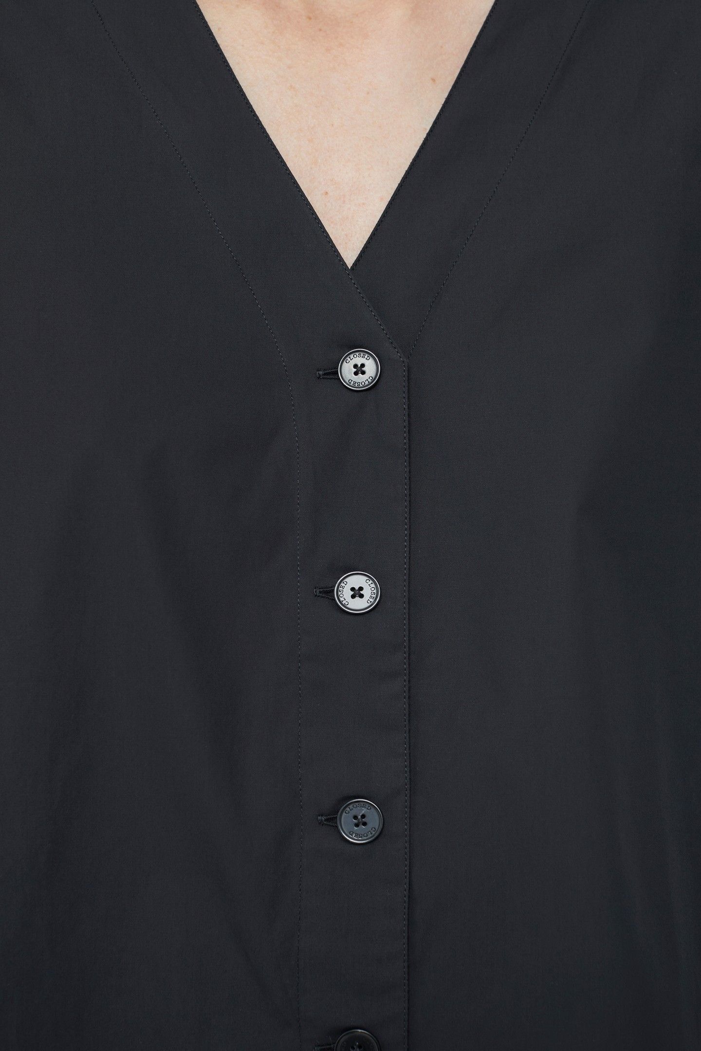 NO COLLAR BLOUSE SHIRT BLACK 5