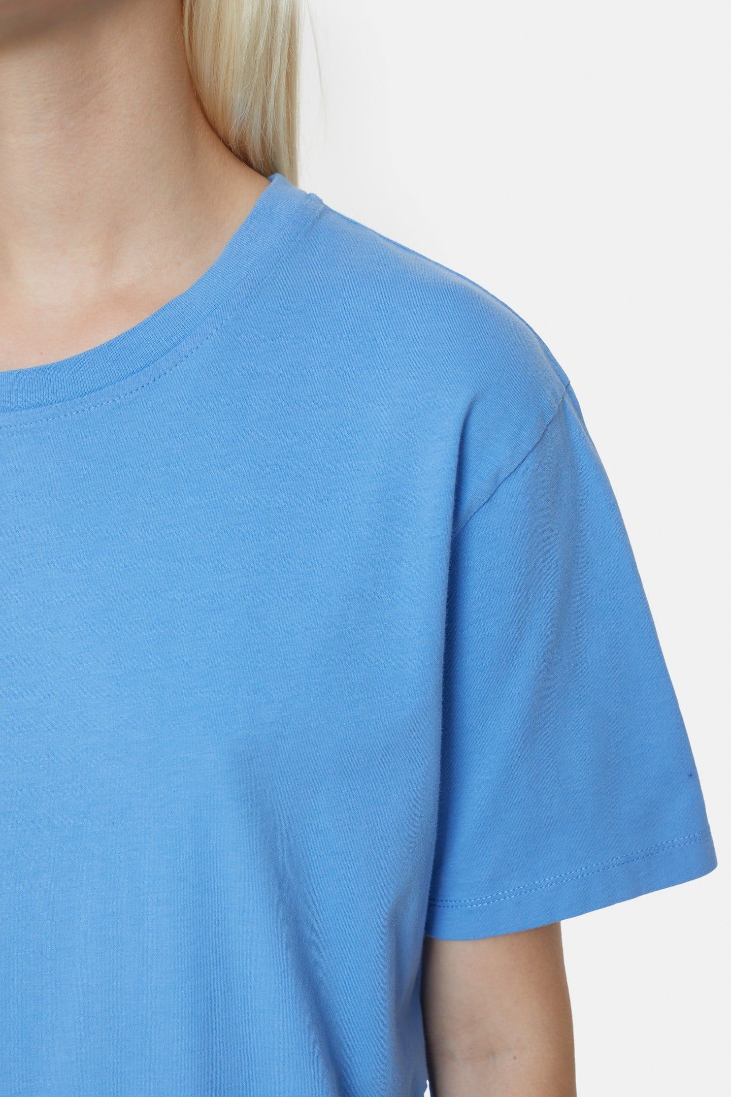 CREW NECK SHORT SLEEVE T-SHIRTS CHAMBRAY BLUE 5