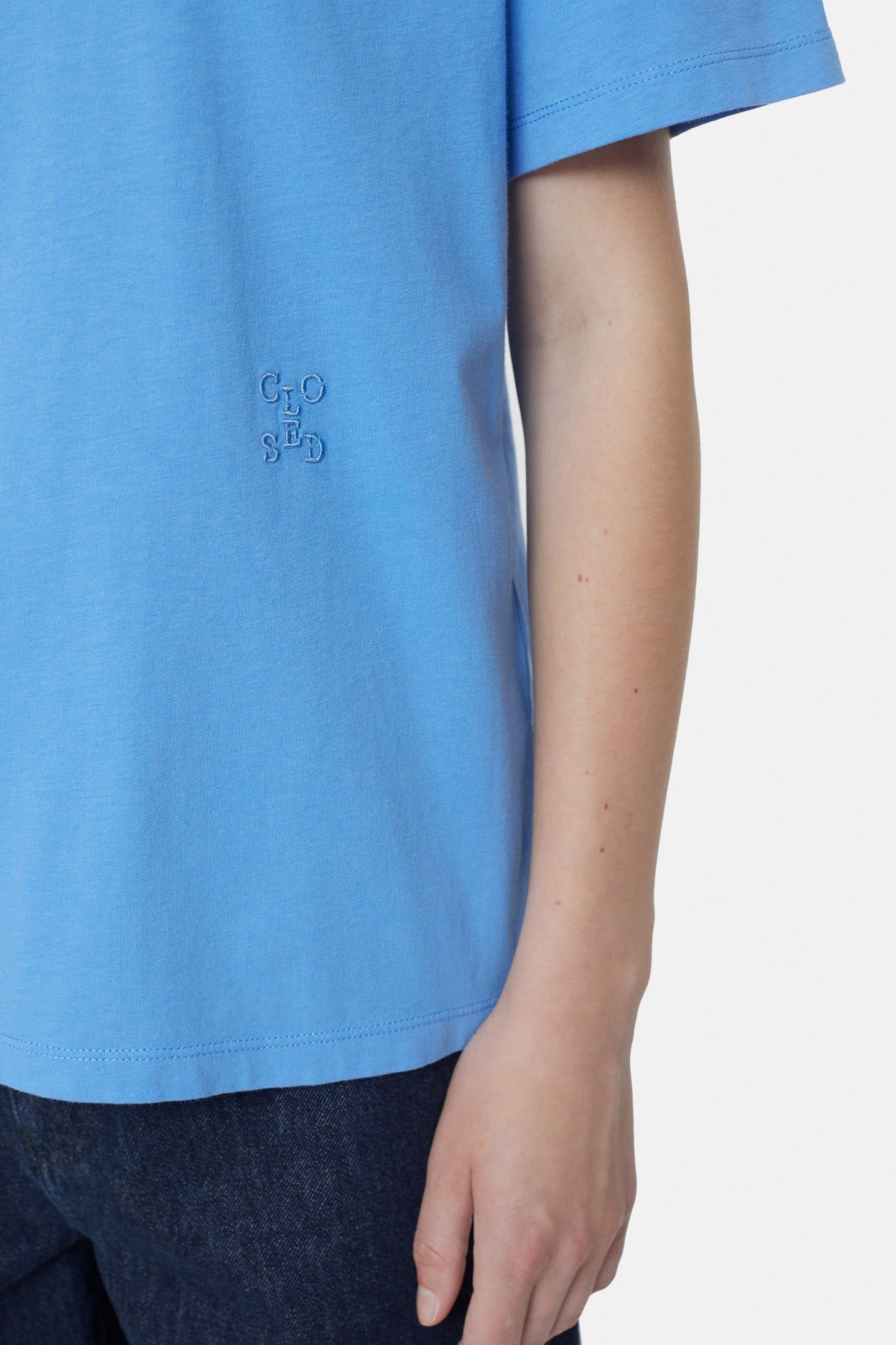 CREW NECK SHORT SLEEVE T-SHIRTS CHAMBRAY BLUE 6
