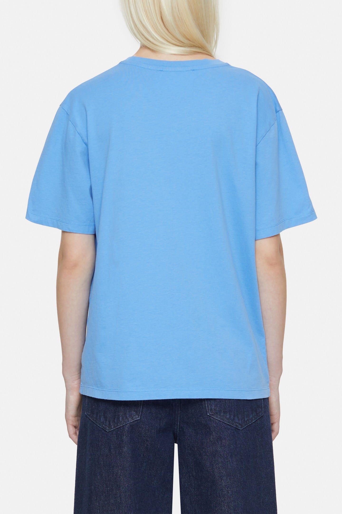 CREW NECK SHORT SLEEVE T-SHIRTS CHAMBRAY BLUE 3