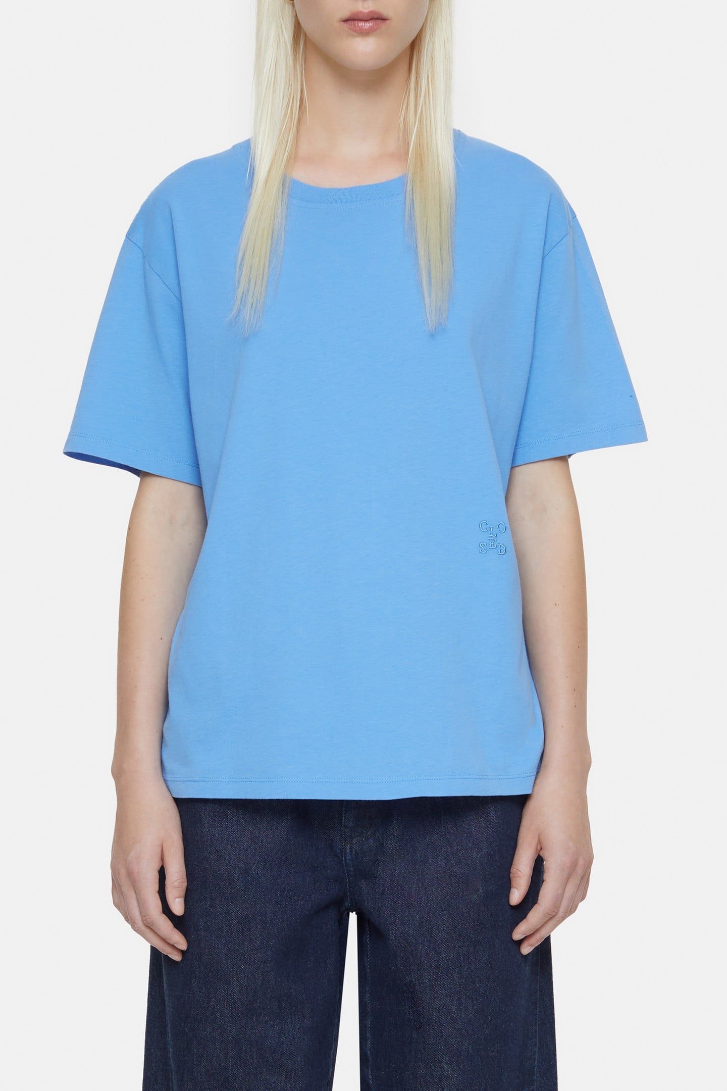 CREW NECK SHORT SLEEVE T-SHIRTS CHAMBRAY BLUE 2