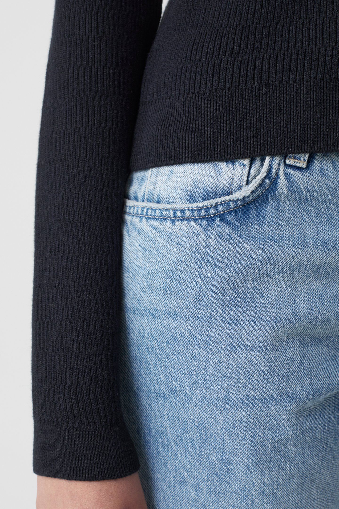CROPPED CARDIGAN LONG SLEEVE KNITS BLACK 7