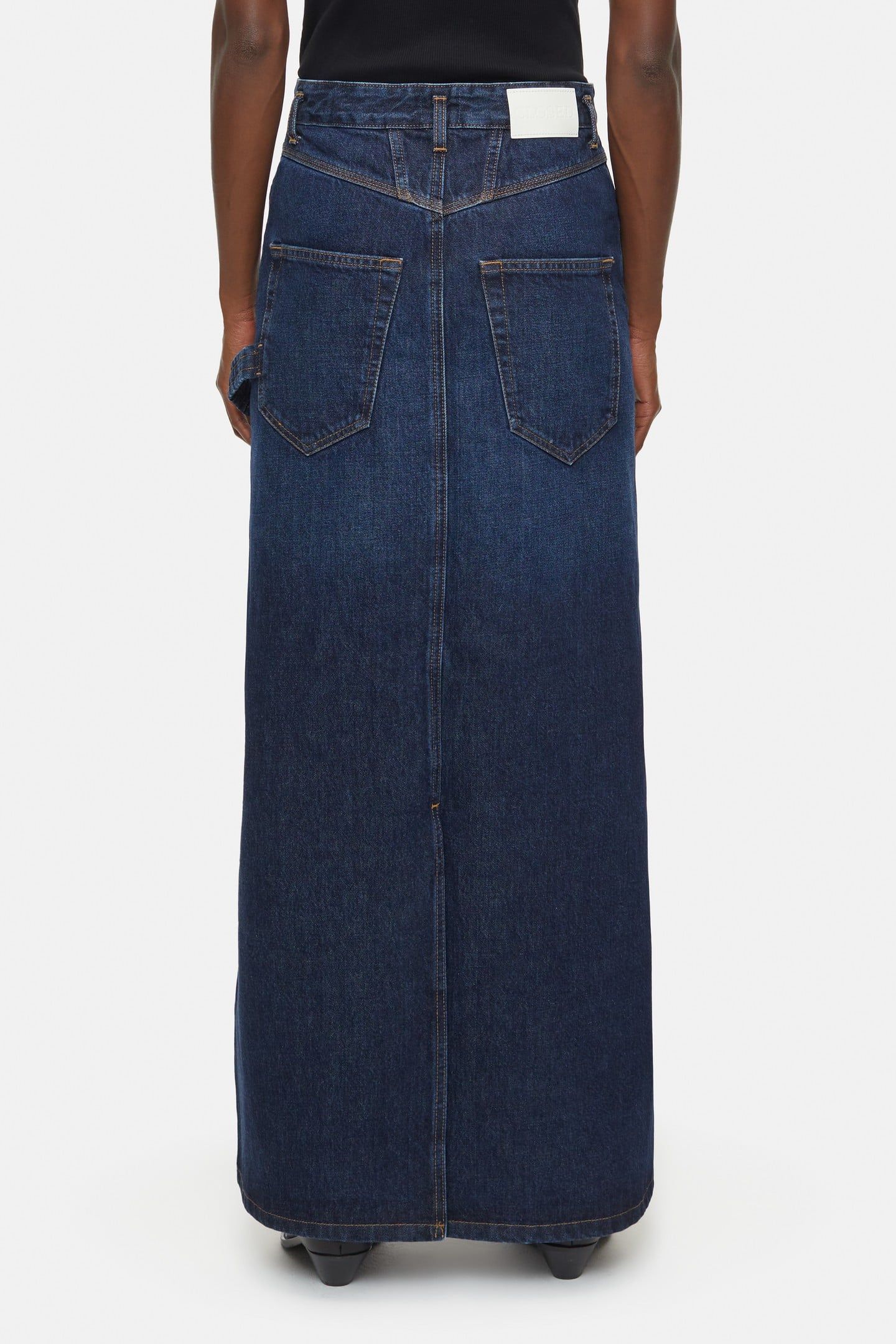LONG 5-POCKET SKIRT DARK BLUE 4