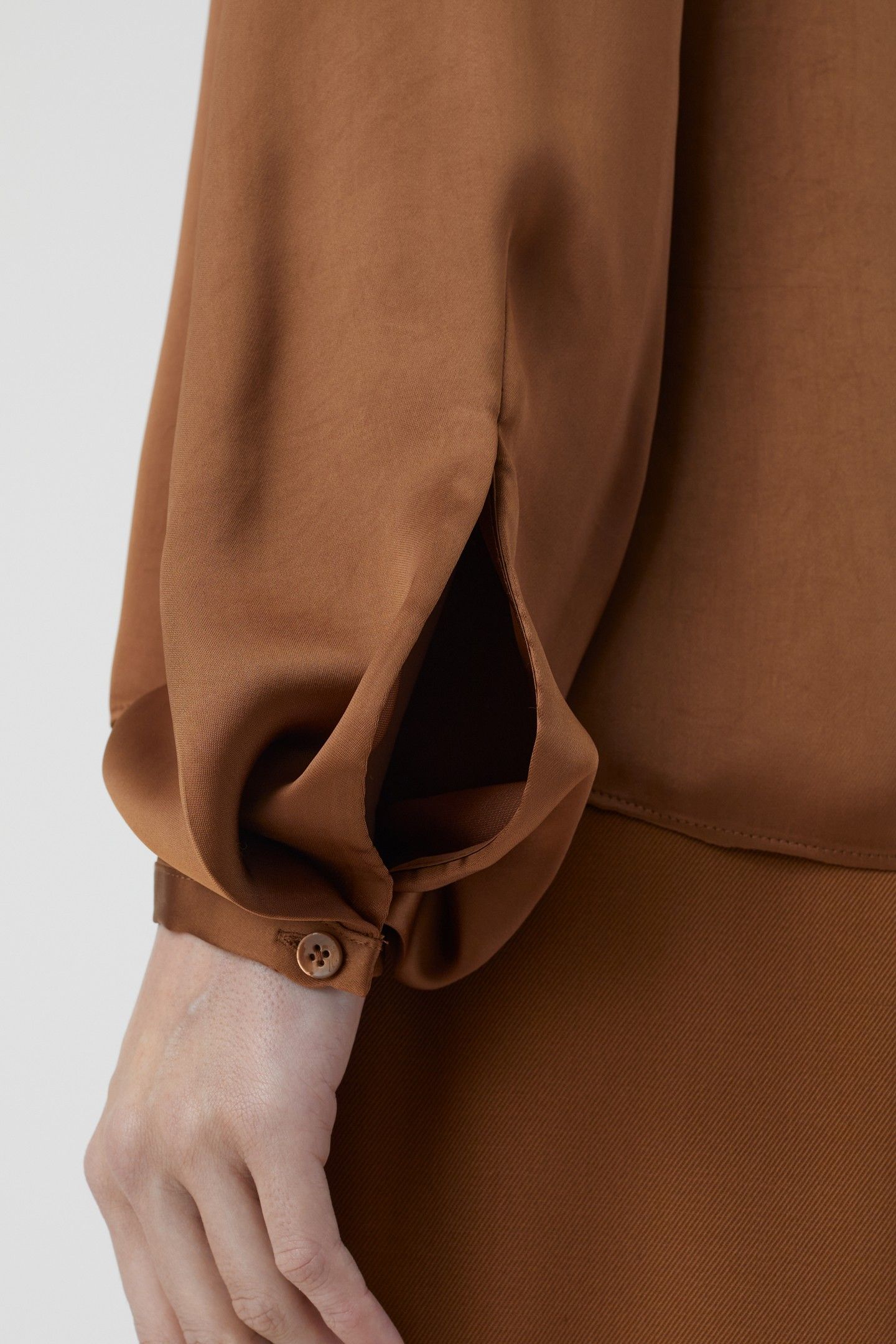 SILK LONG BLOUSE SHIRT AUBURN 6