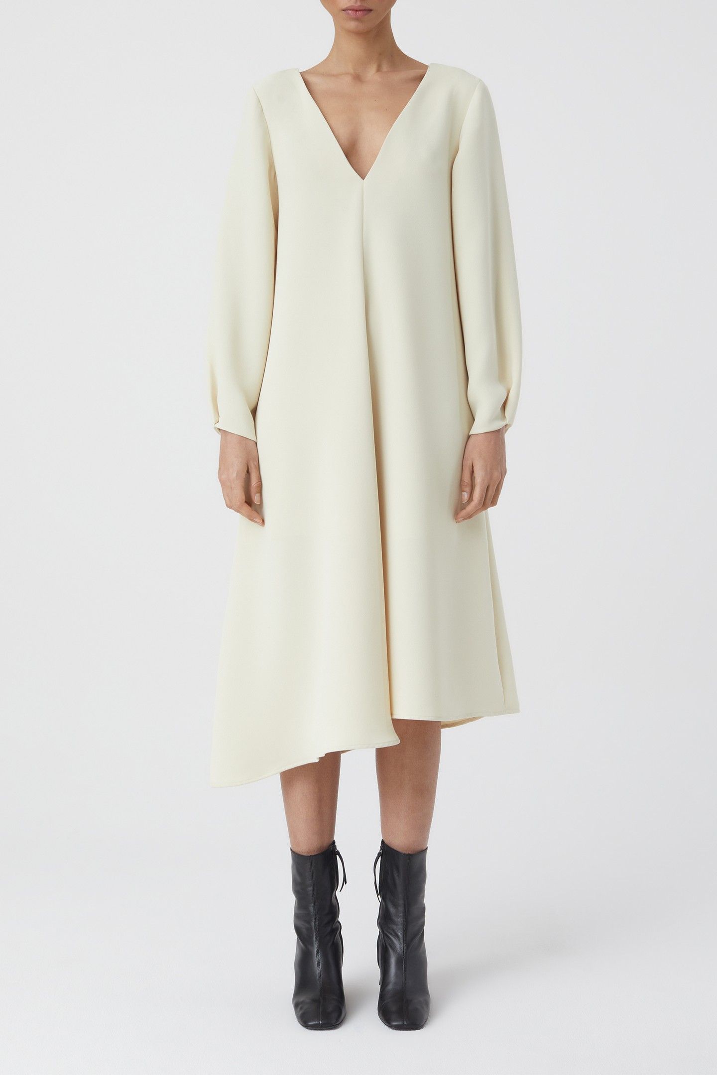 DEEP NECK LONG SLEEVE DRESS SHELL 2