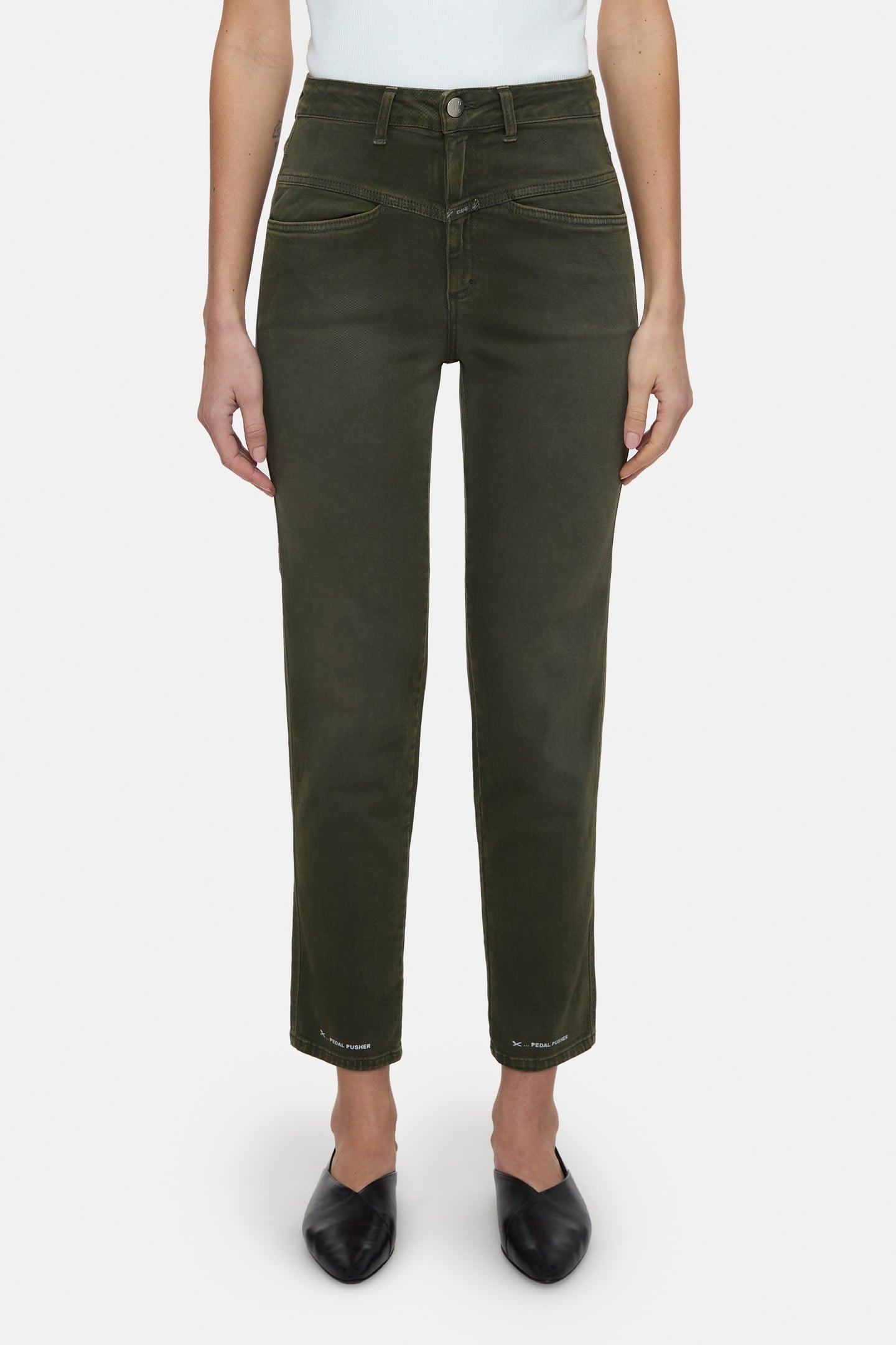 PEDAL PUSHER JEANS GREEN WEED 1