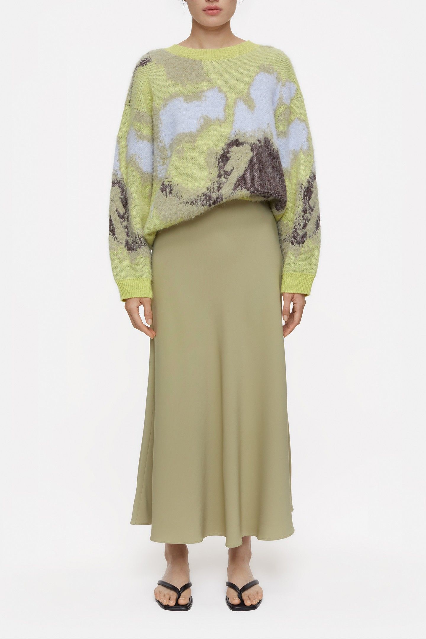 A SHAPE SKIRT SAGE TEA 1