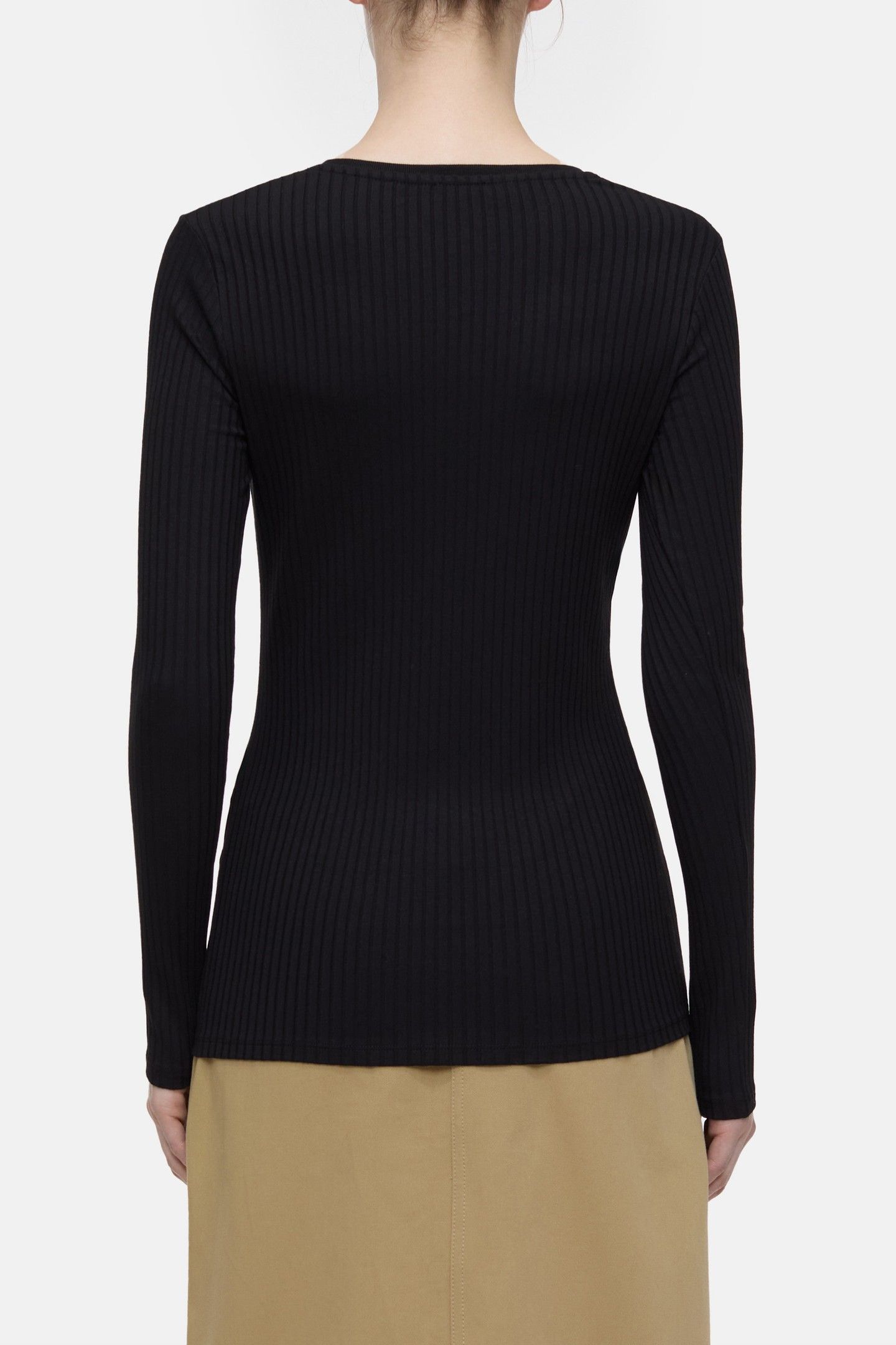 HALF PLACKET LONGSLEEVE T-SHIRTS BLACK 5