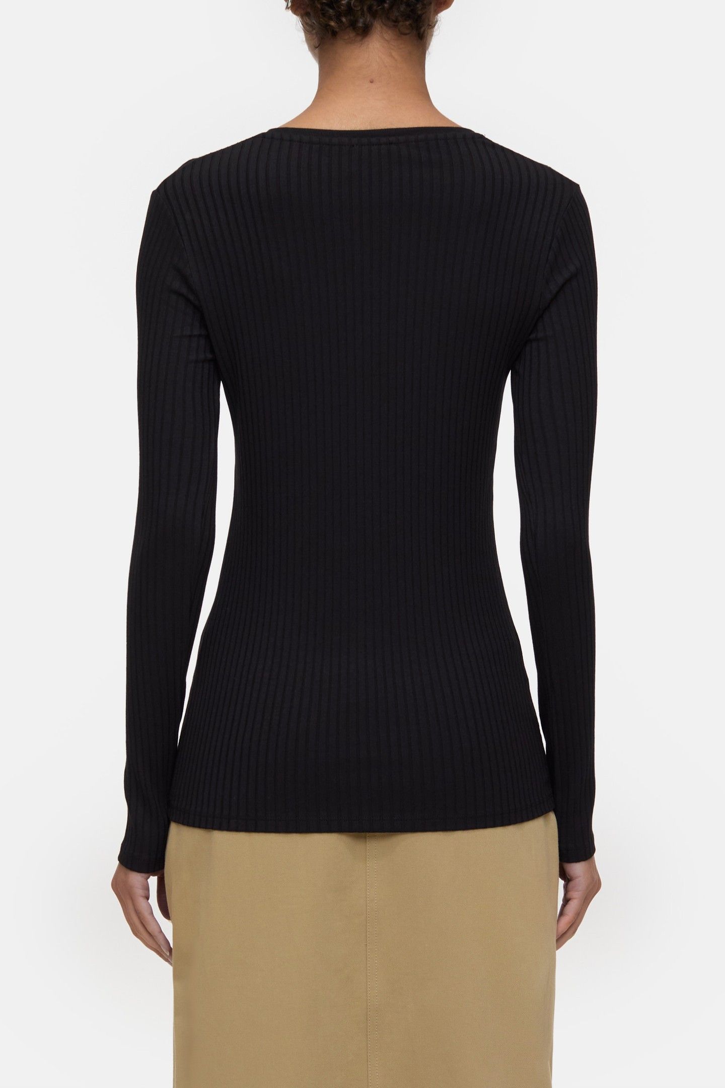HALF PLACKET LONGSLEEVE T-SHIRTS BLACK 6