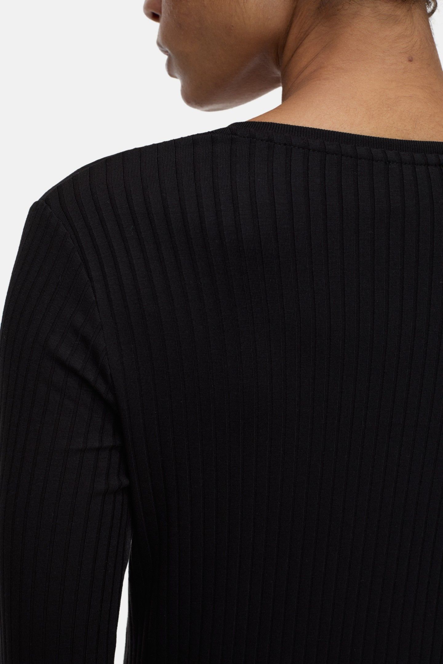 HALF PLACKET LONGSLEEVE T-SHIRTS BLACK 8