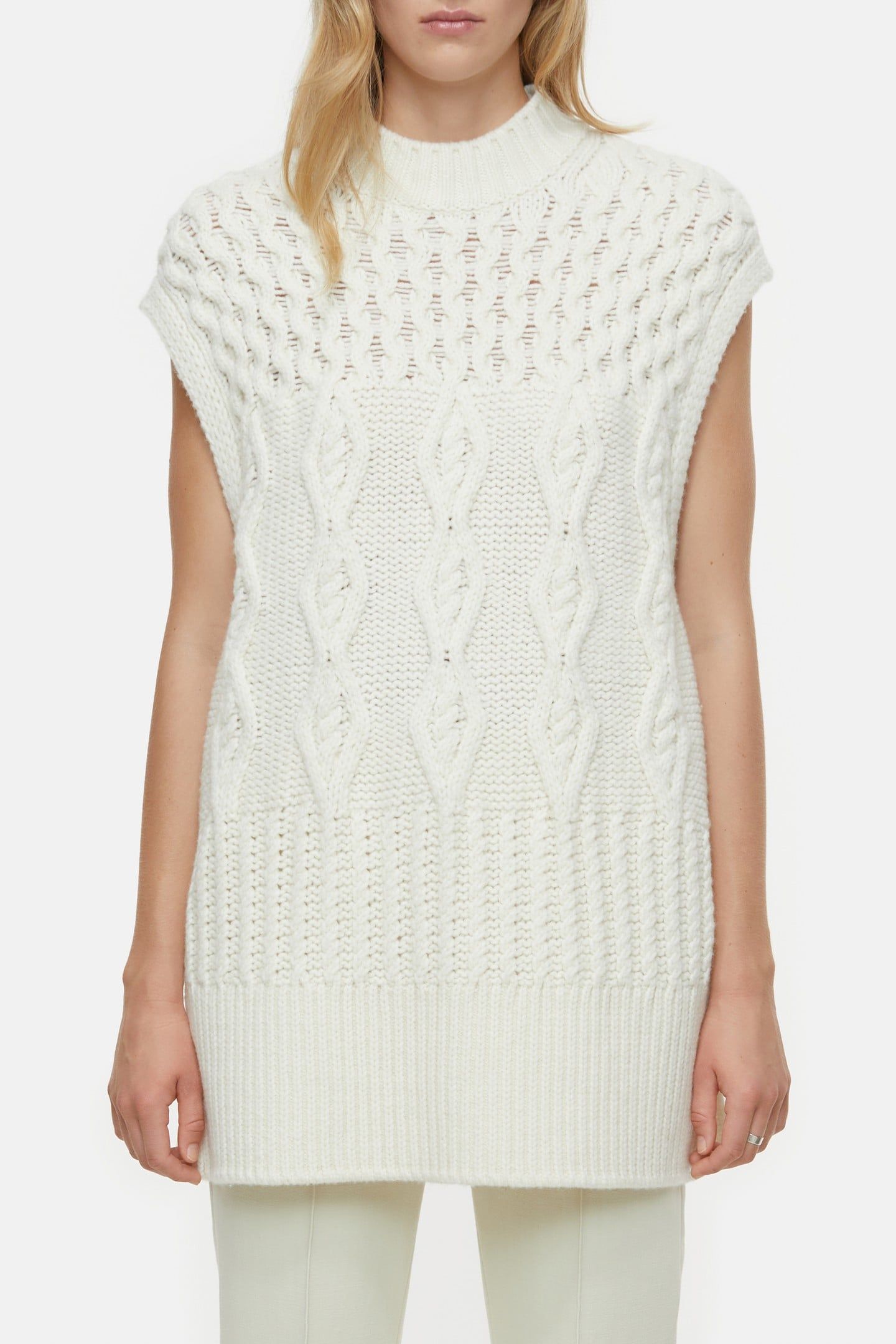 TURTLE NECK TABARD KNITS VANILLA CREAM 1