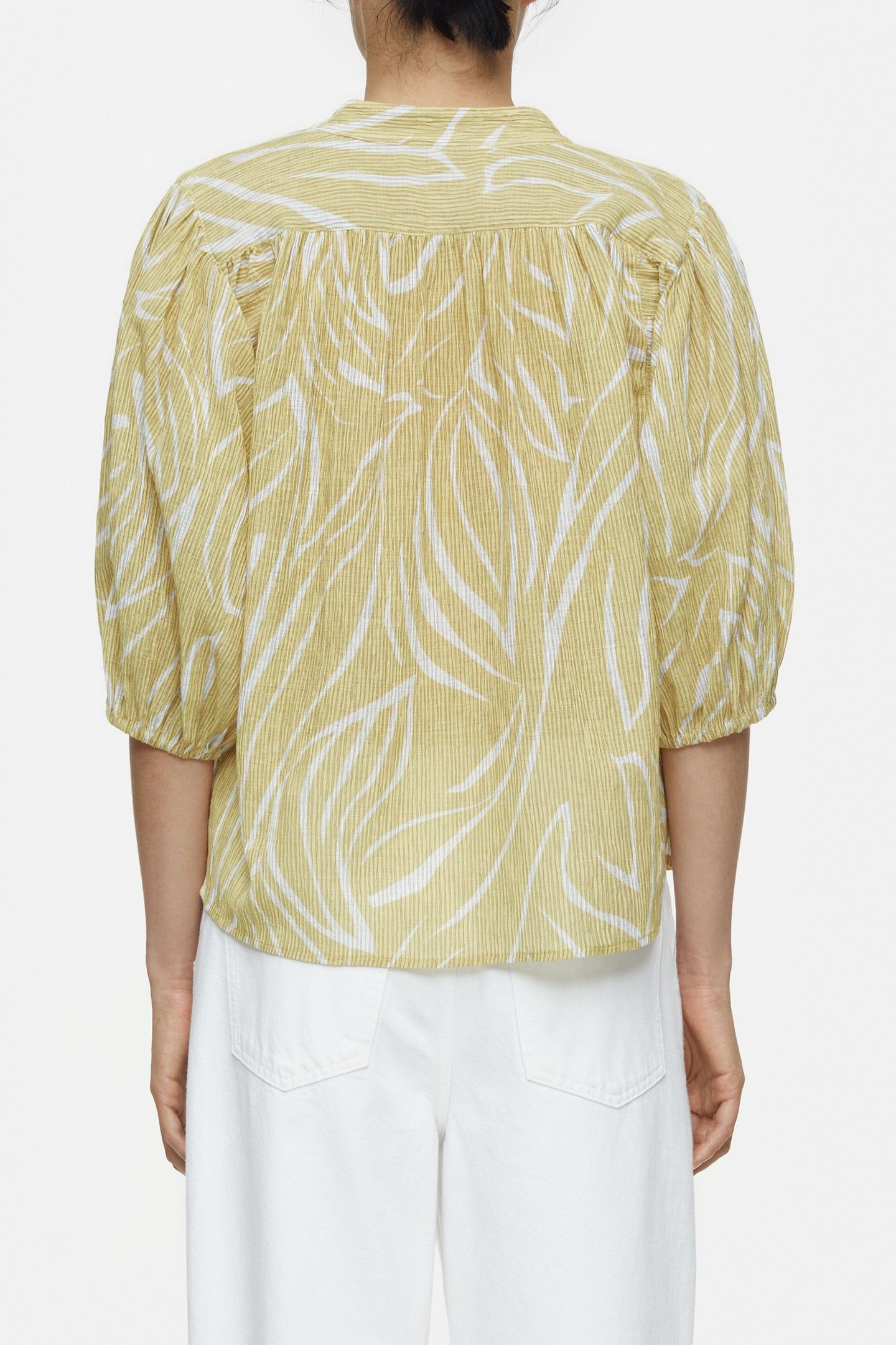 SHORT PUFFSLEEVE BLOUSE SHIRT CALAMATTA YELLOW 3