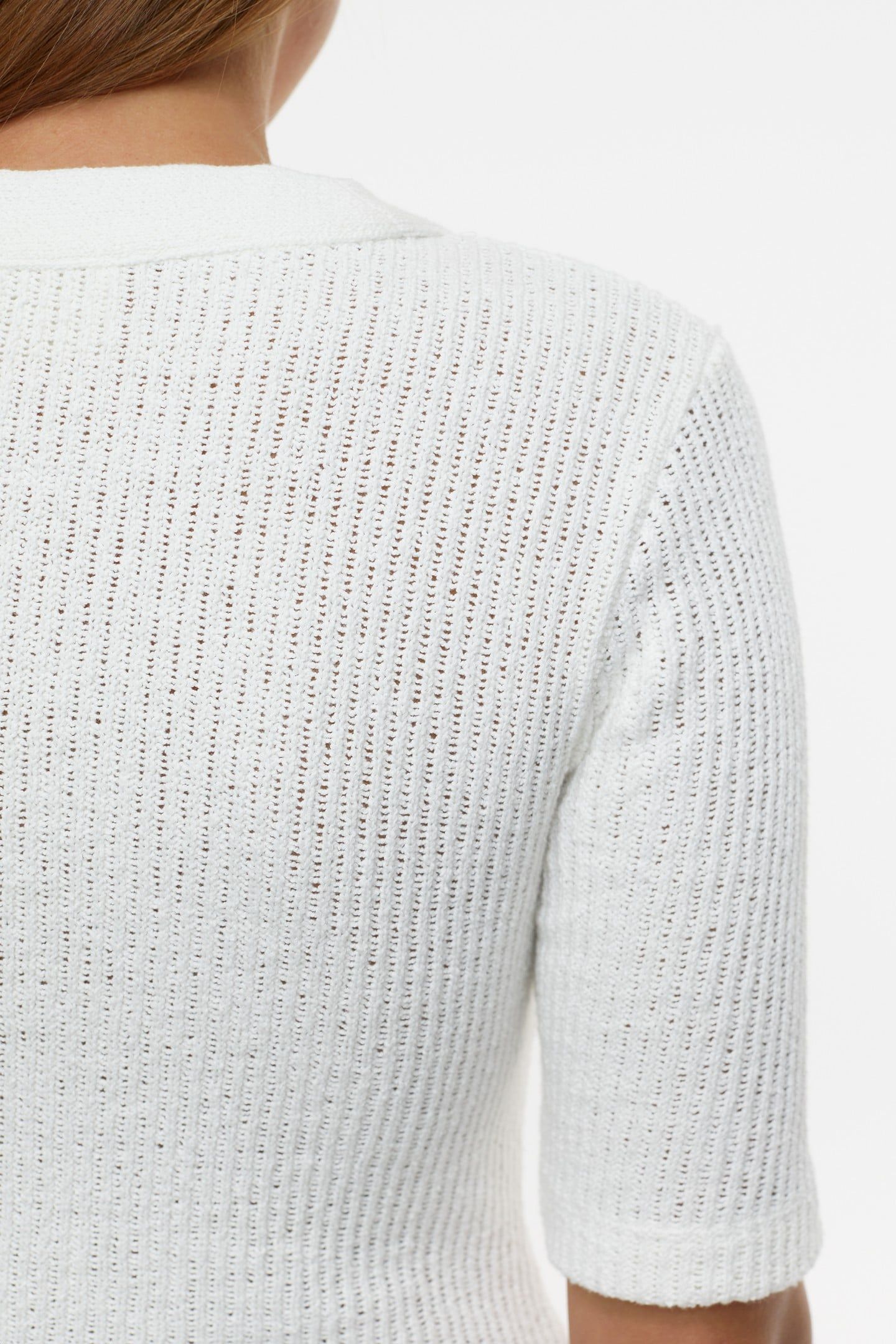 HALF PLACKET V NECK T-SHIRTS IVORY 5