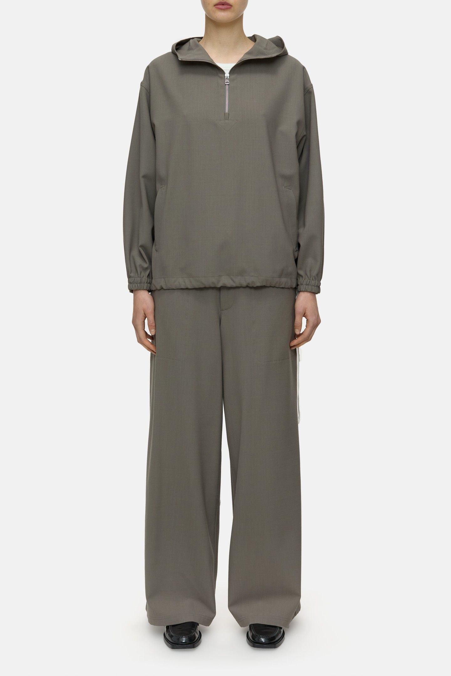 WOVEN HOODIE SHIRTS & BLOUSES HERITAGE GREY 2