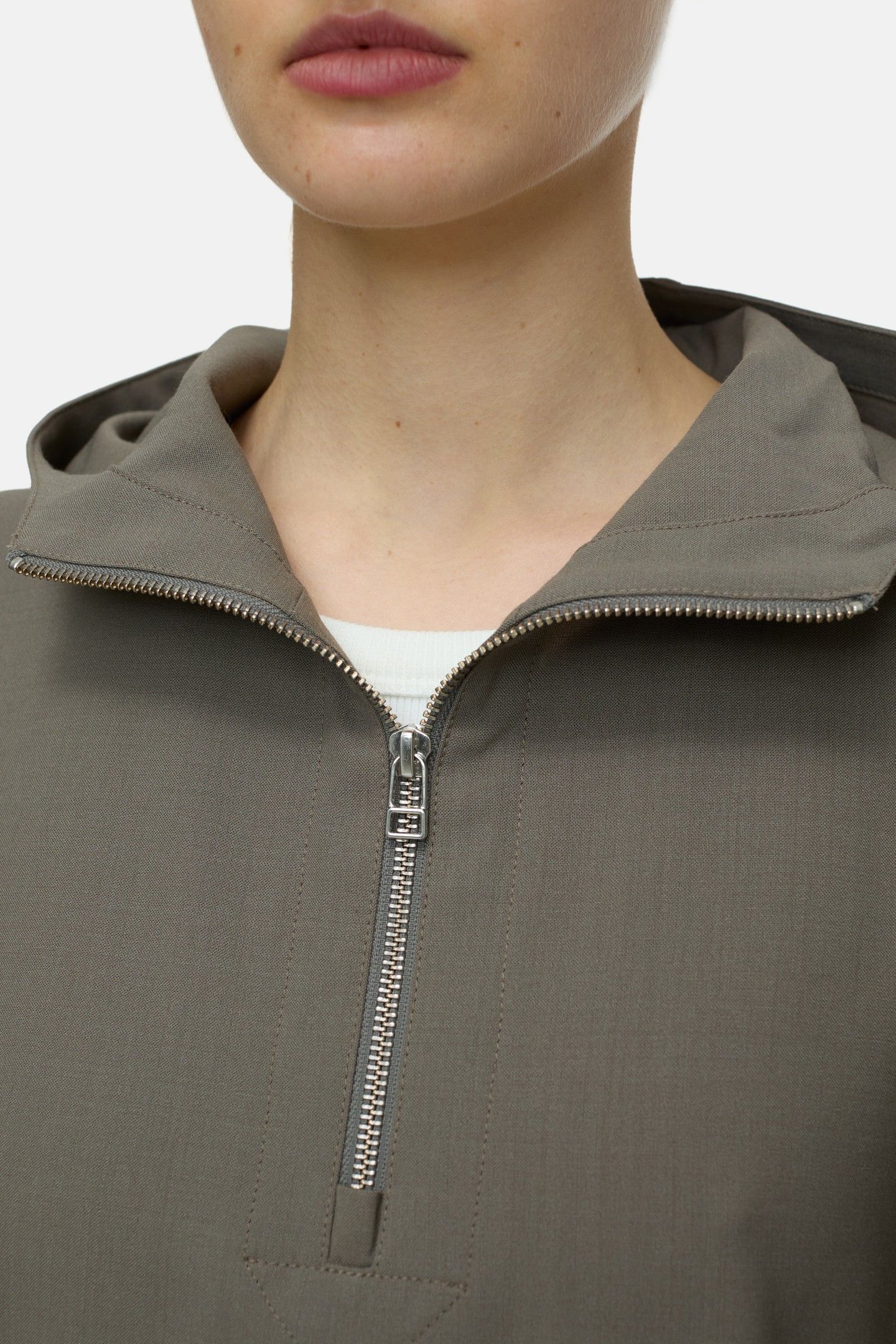 WOVEN HOODIE SHIRTS & BLOUSES HERITAGE GREY 6