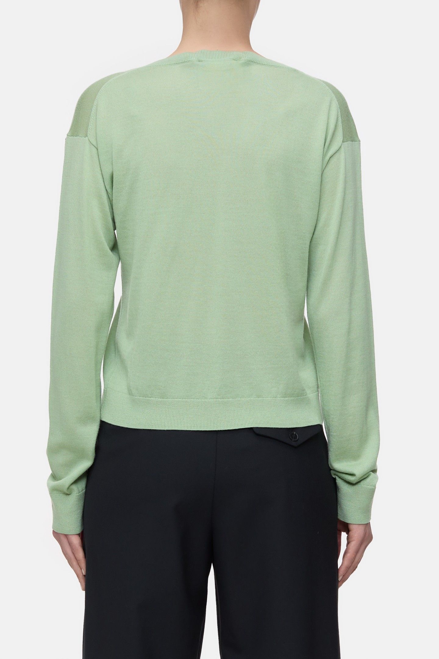 V NECK BOXY KNITS GIADA GREEN 3