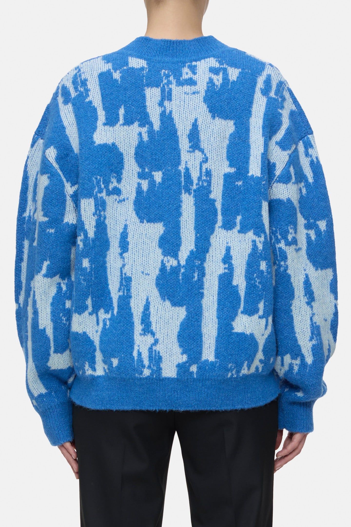 CREW NECK JACQUARD KNITS LAKE BLUE 3