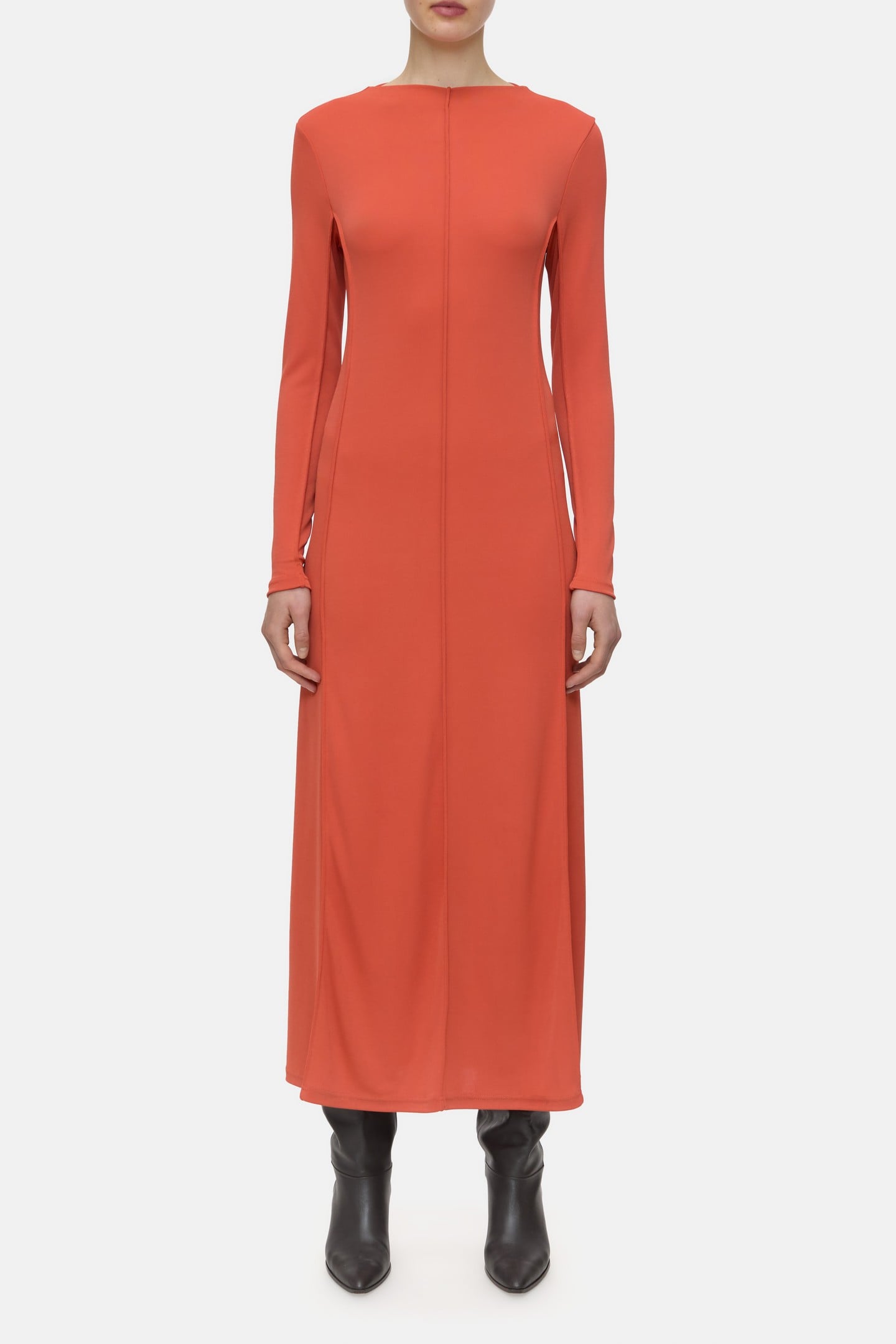 JERSEY DRESS APEROL RED 1