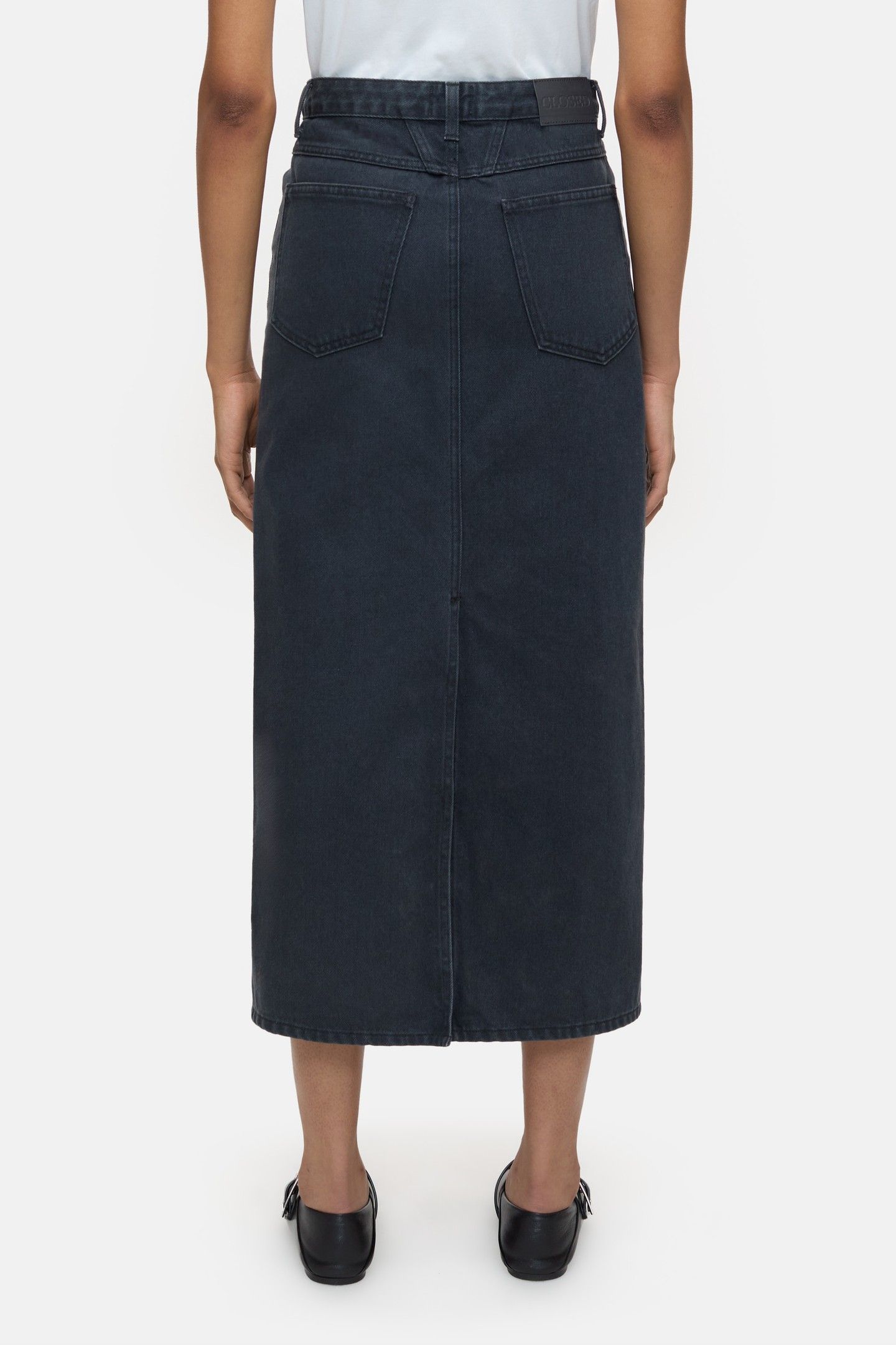 SLIM 5-POCKET SKIRT DARK GREY 2