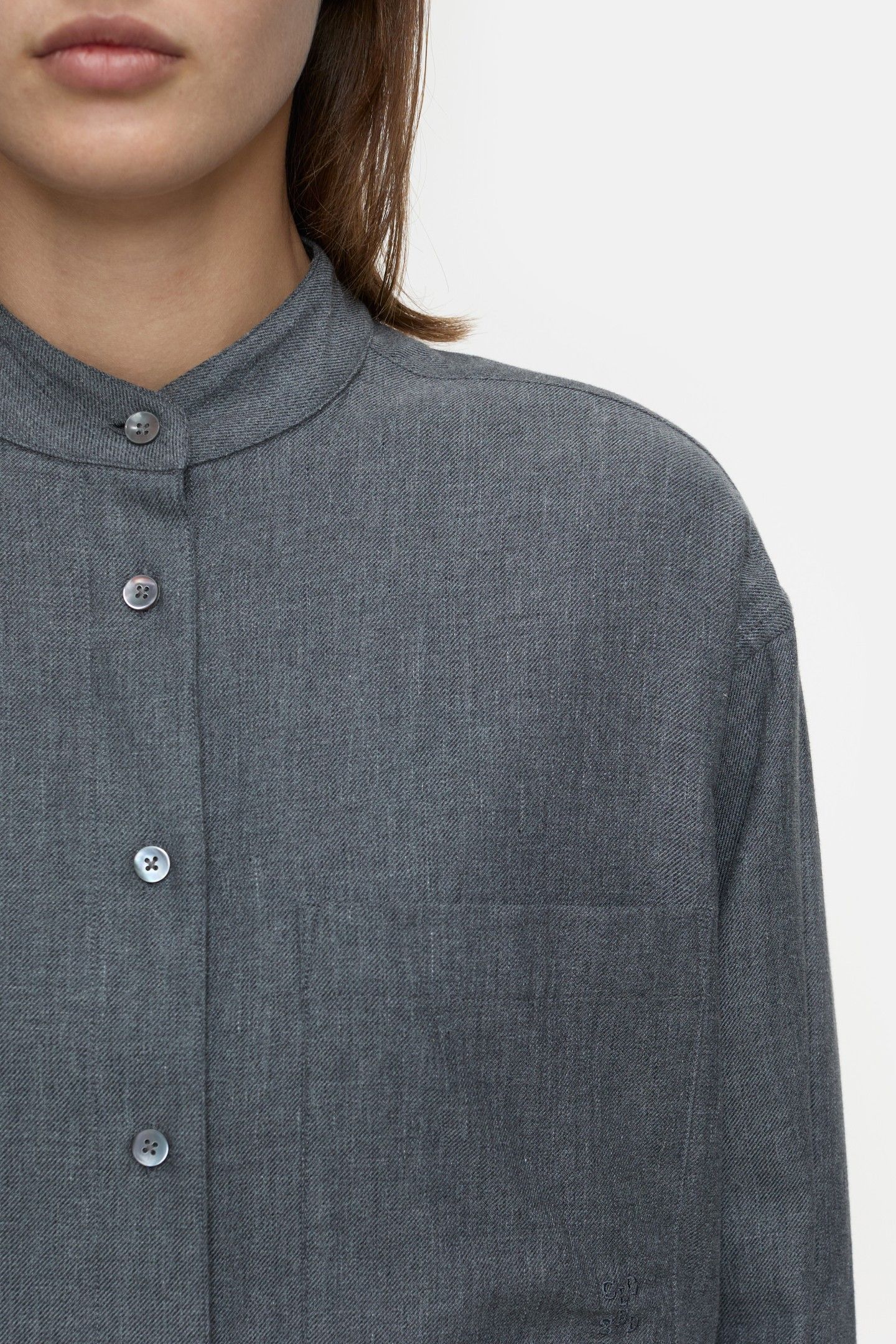 OVERSIZED SHIRT WITH POCKET SHIRTS & BLOUSES DARK GREY MELAN 3
